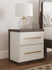 Fine Furniture & Decor - Ashley Furniture - Kendanport Bedroom - King Upholstered Bed / White/Brown - PCB1108B8