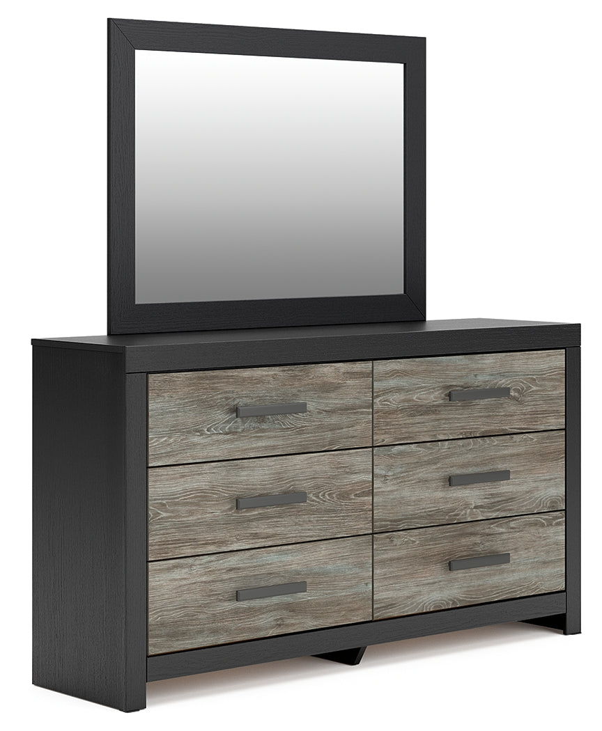 Fine Furniture & Decor - Ashley Furniture - Broachmyn Bedroom - Dresser and Mirror / Black/Gray - PCB1118B1