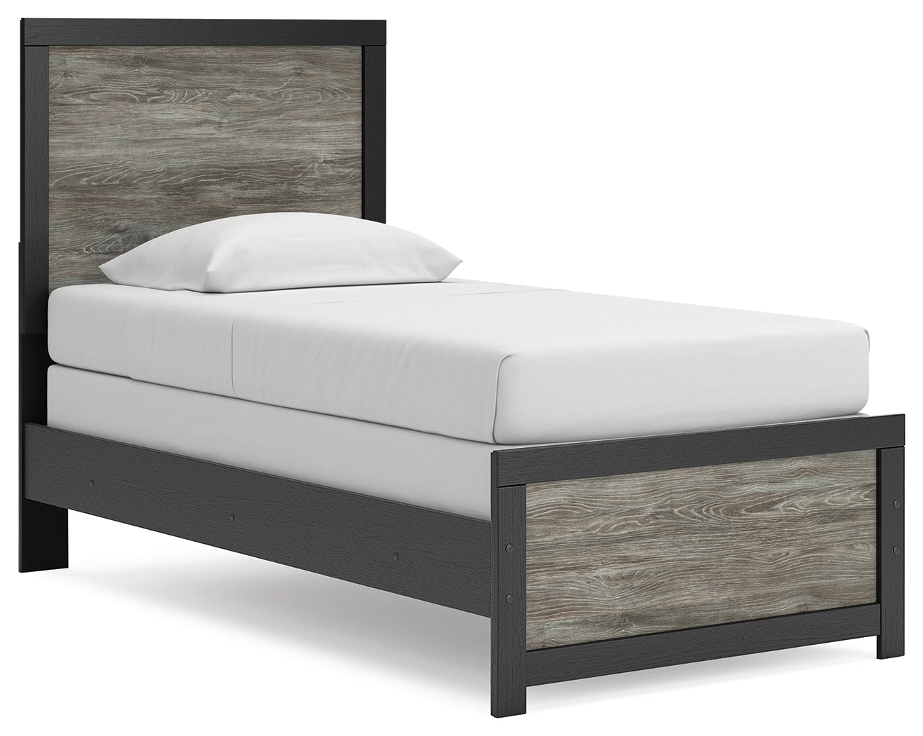 Fine Furniture & Decor - Ashley Furniture - Broachmyn Bedroom - Twin Panel Bed / Black/Gray - PCB1118B8