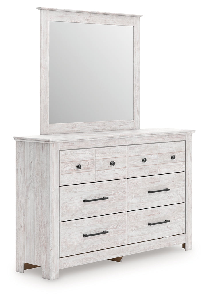 Fine Furniture & Decor - Ashley Furniture - Makidern Bedroom - Dresser and Mirror / Whitewash - PCB1171B1