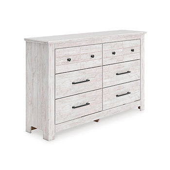 Fine Furniture & Decor - Ashley Furniture - Makidern Bedroom - Six Drawer Dresser / Whitewash - PCB1171-31