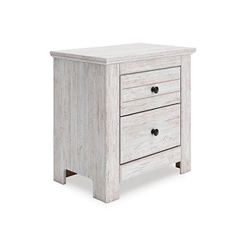Fine Furniture & Decor - Ashley Furniture - Makidern Bedroom - Two Drawer Night Stand / Whitewash - PCB1171-92