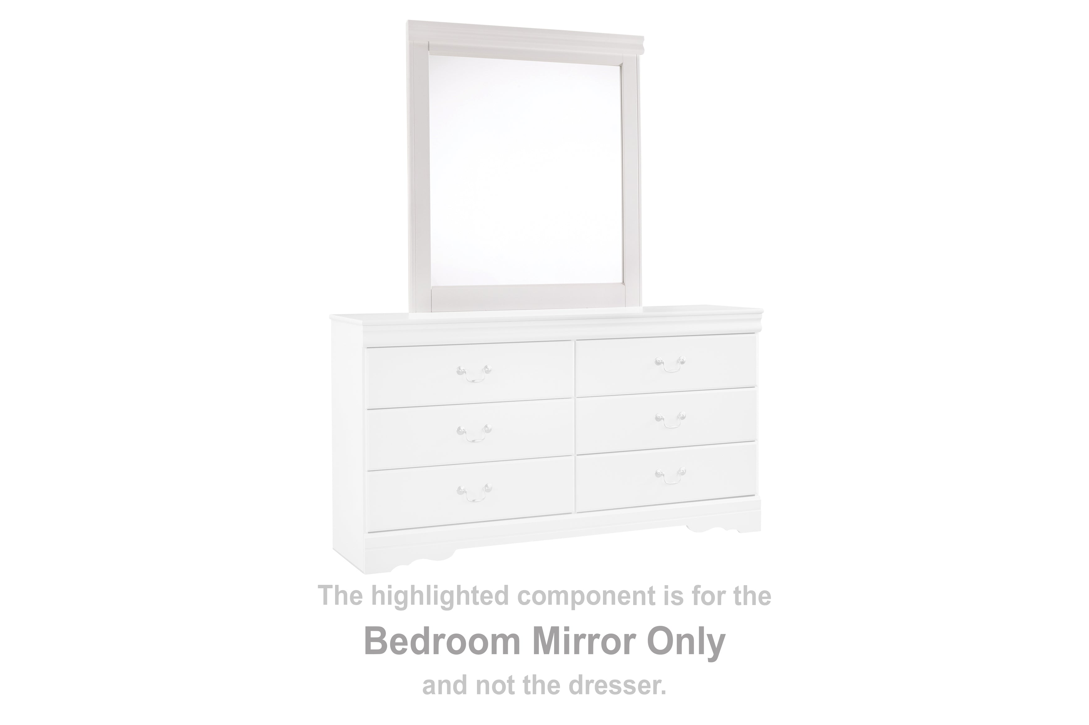 Fine Furniture & Decor - Ashley Furniture - Anarasia Bedroom - Bedroom Mirror / White - B129-36