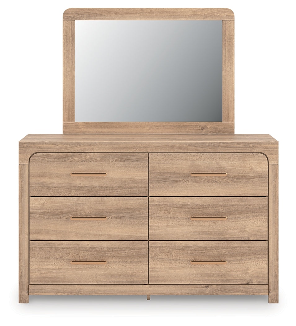 Fine Furniture & Decor - Ashley Furniture - Kinlanni Bedroom - Dresser and Mirror / Tan - PCB1360B1