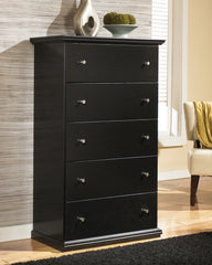 Fine Furniture & Decor - Ashley Furniture - Maribel Bedroom - Six Drawer Dresser / Black - B138-31