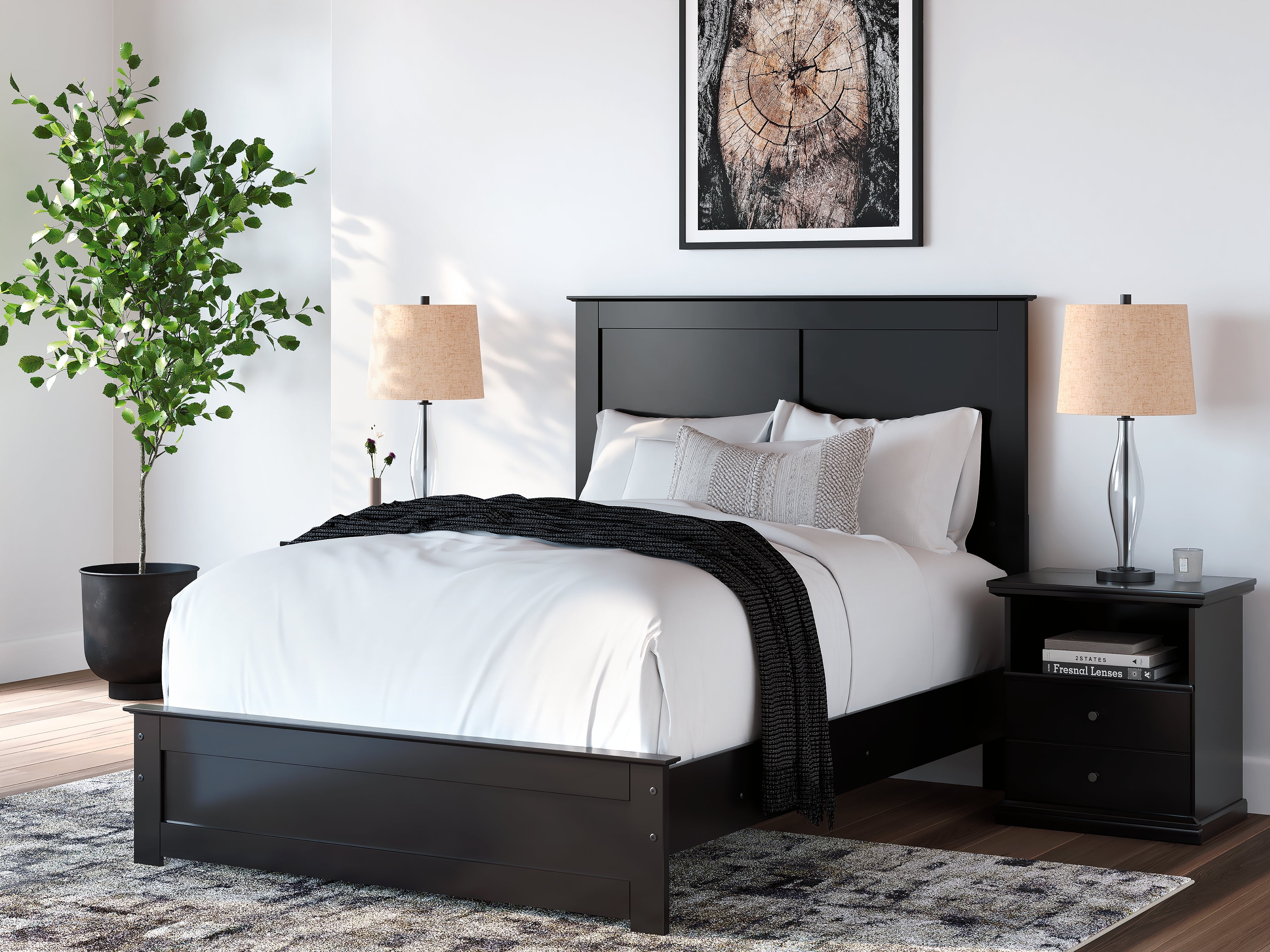Fine Furniture & Decor - Ashley Furniture - Maribel Bedroom - Full Panel Bed / Black - B138B52