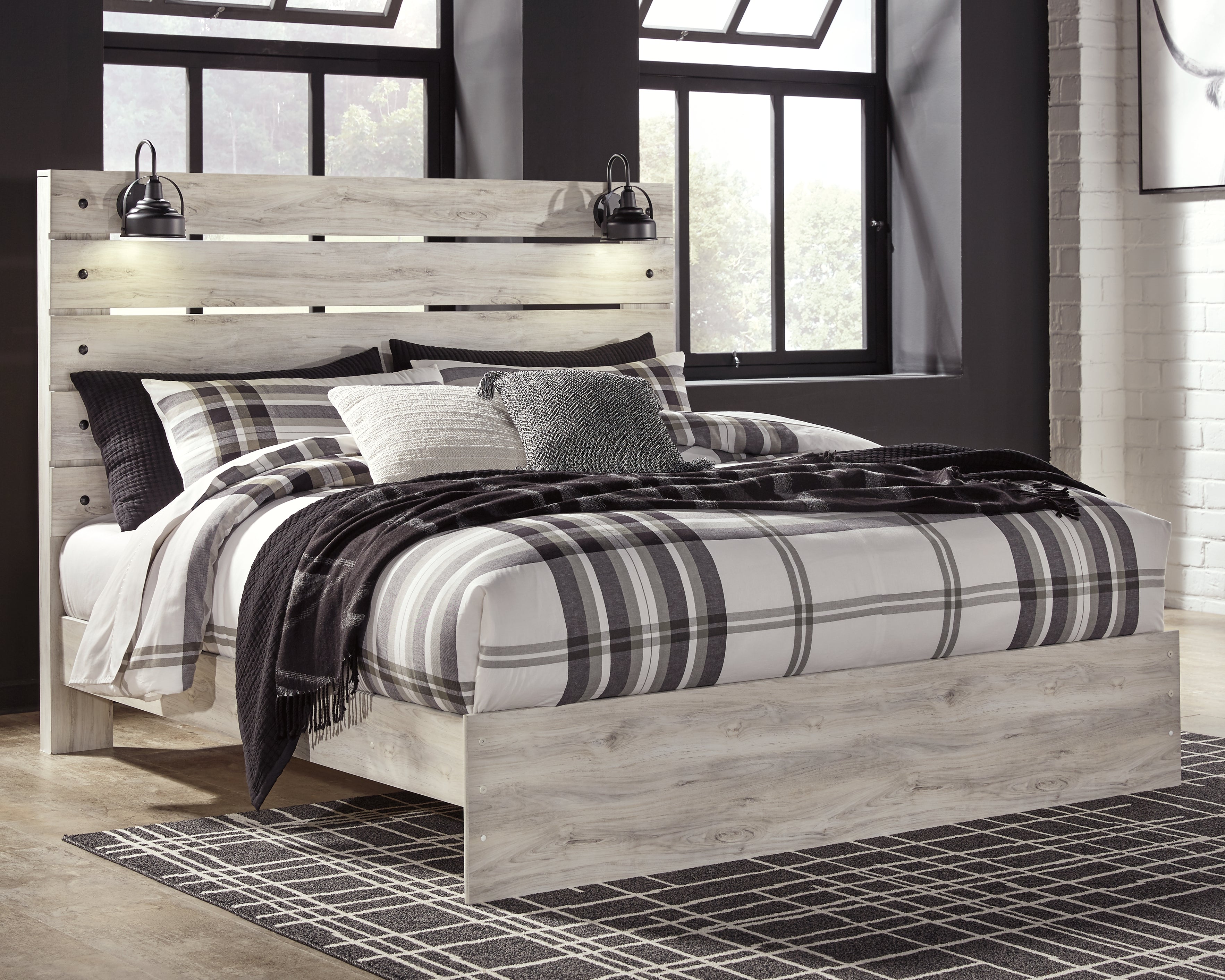 Fine Furniture & Decor - Ashley Furniture - Cambeck Bedroom - King Panel Bed / Whitewash - B192B28