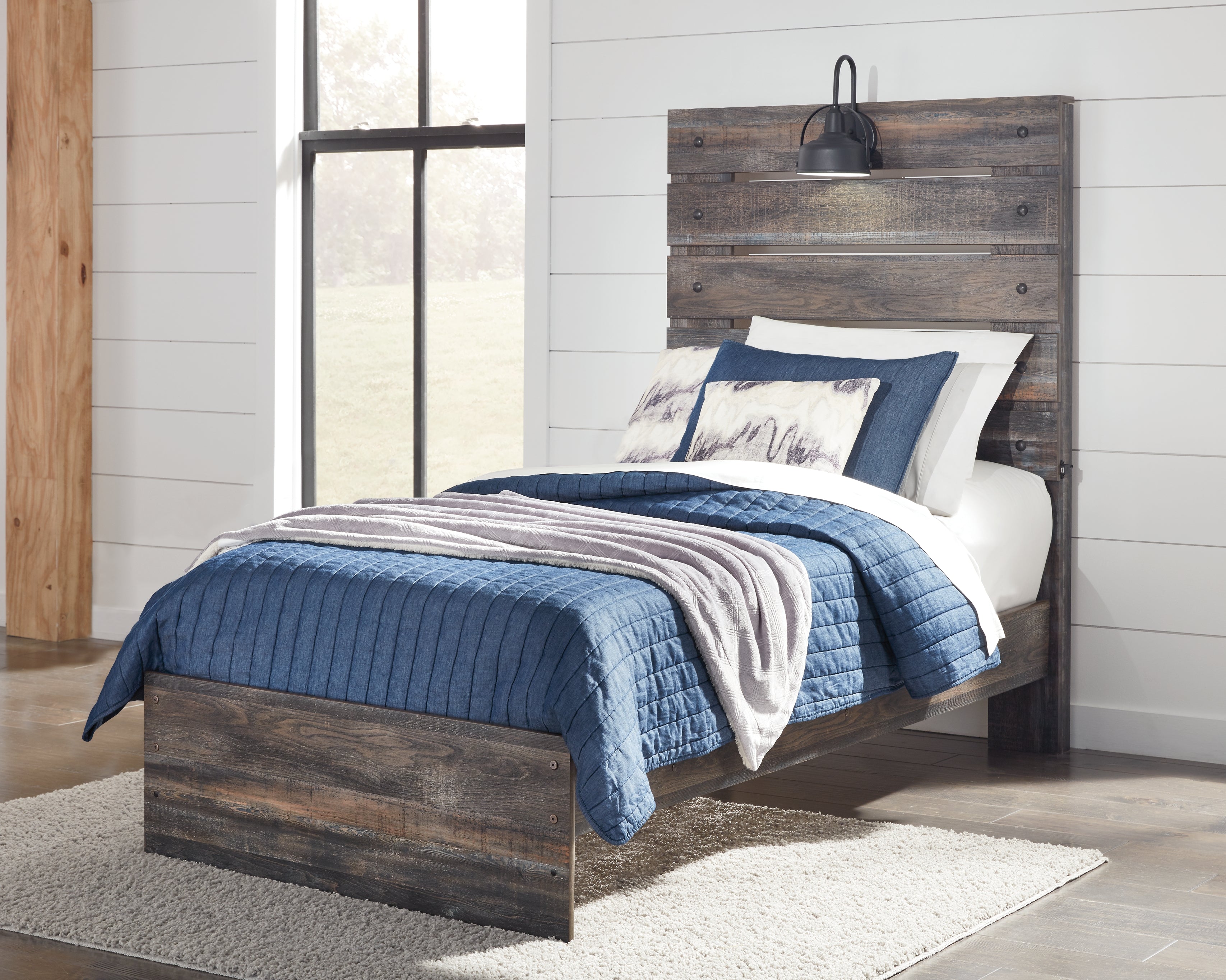 Fine Furniture & Decor - Ashley Furniture - Drystan Bedroom - Twin Panel Bed / Multi - B211B2