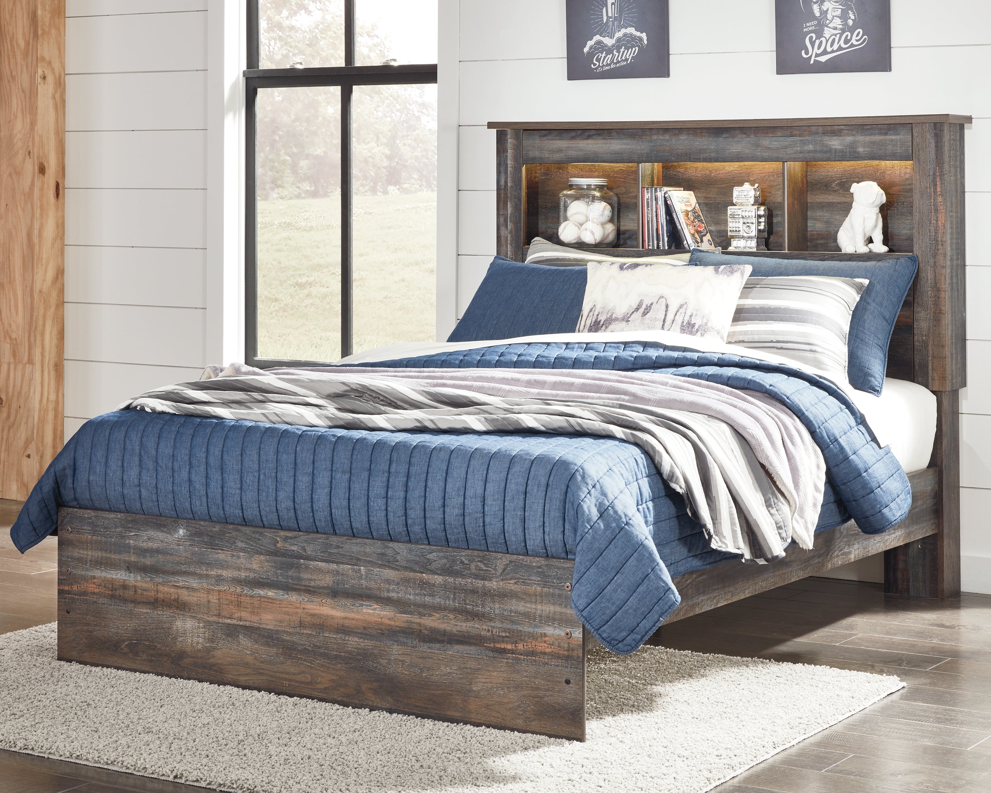 Fine Furniture & Decor - Ashley Furniture - Drystan Bedroom - Full Bookcase Bed / Multi - B211B46