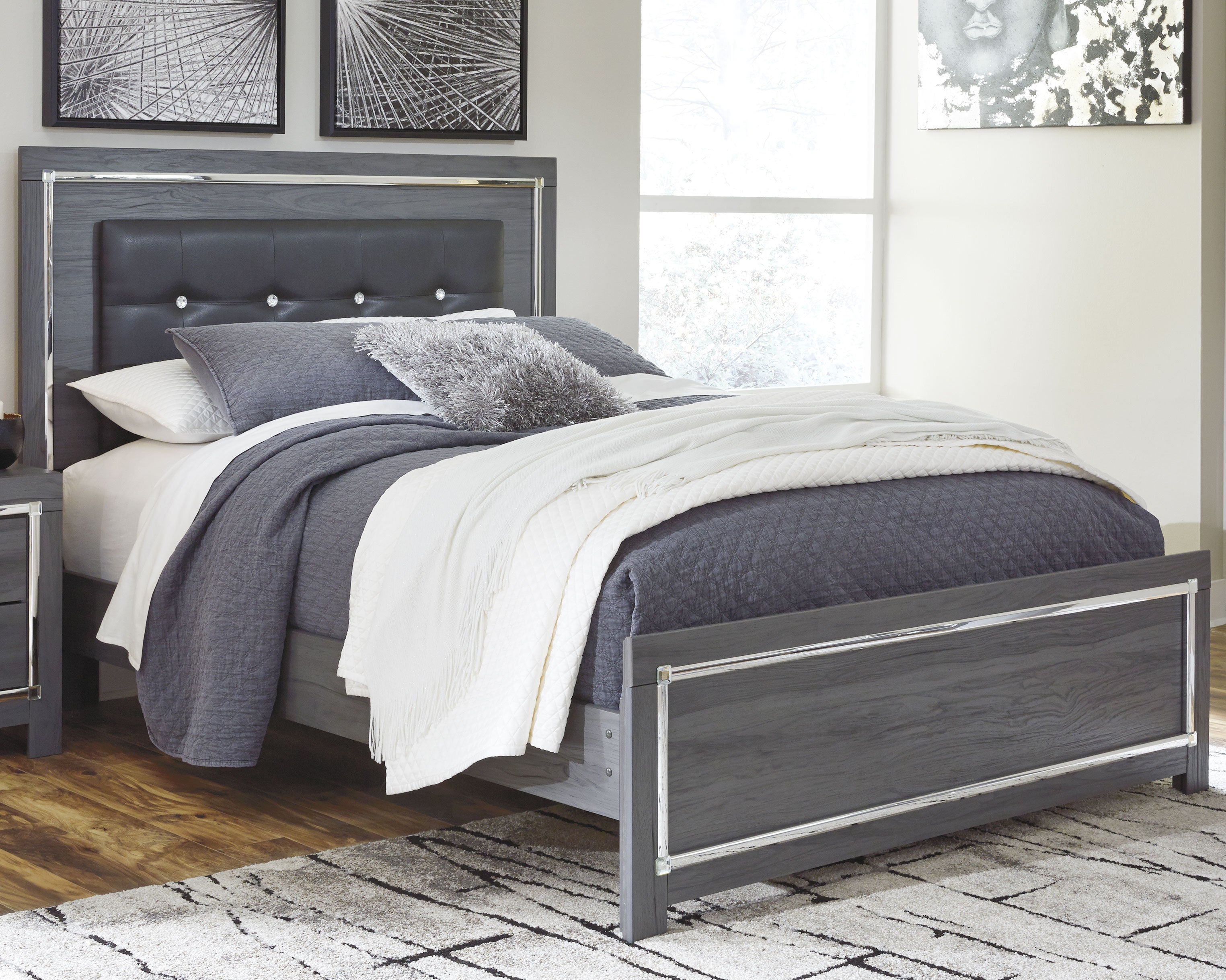 Fine Furniture & Decor - Ashley Furniture - Lodanna Bedroom - Queen Panel Bed / Gray - B214B2