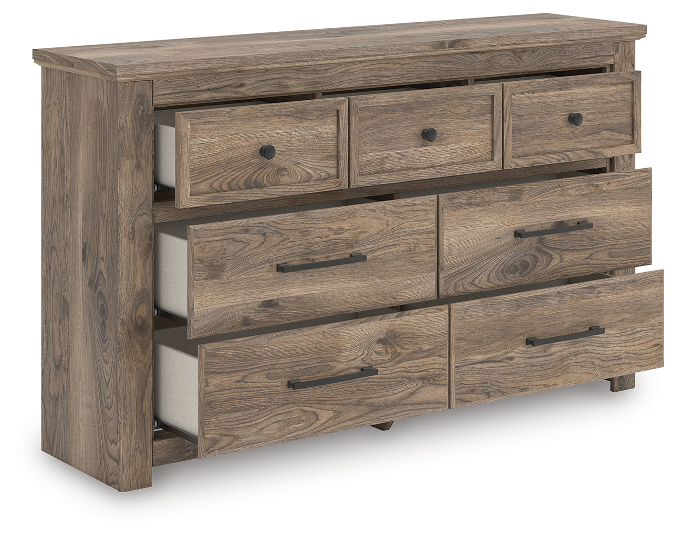 Fine Furniture & Decor - Ashley Furniture - Rusticott Bedroom - Seven Drawer Dresser / Brown - PCB2260-31