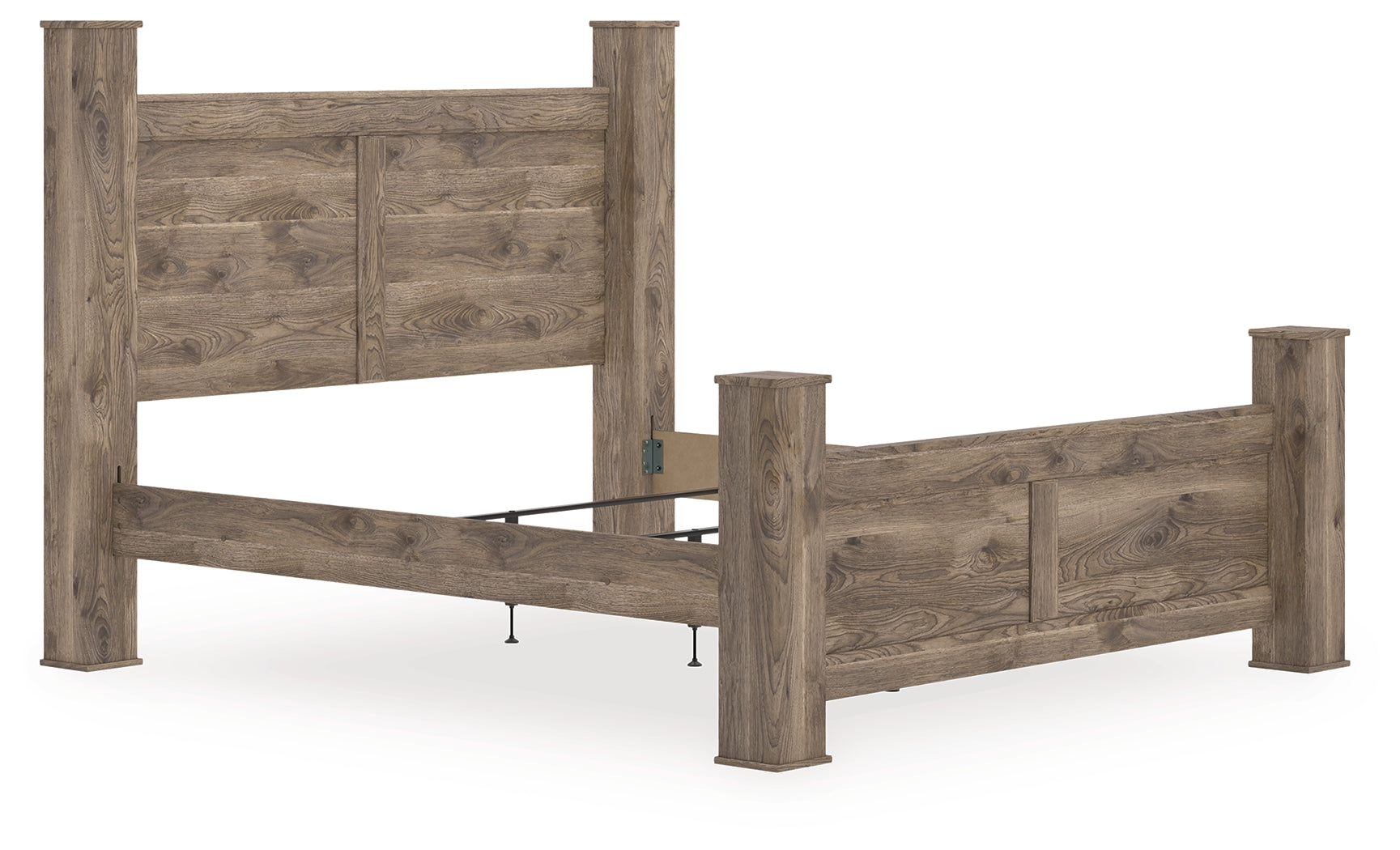 Fine Furniture & Decor - Ashley Furniture - Rusticott Bedroom - King Poster Bed / Brown - PCB2260B7