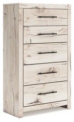 Fine Furniture & Decor - Ashley Furniture - Lawroy Bedroom - Full Panel Bed with Storage / Light Natural - B2310B42