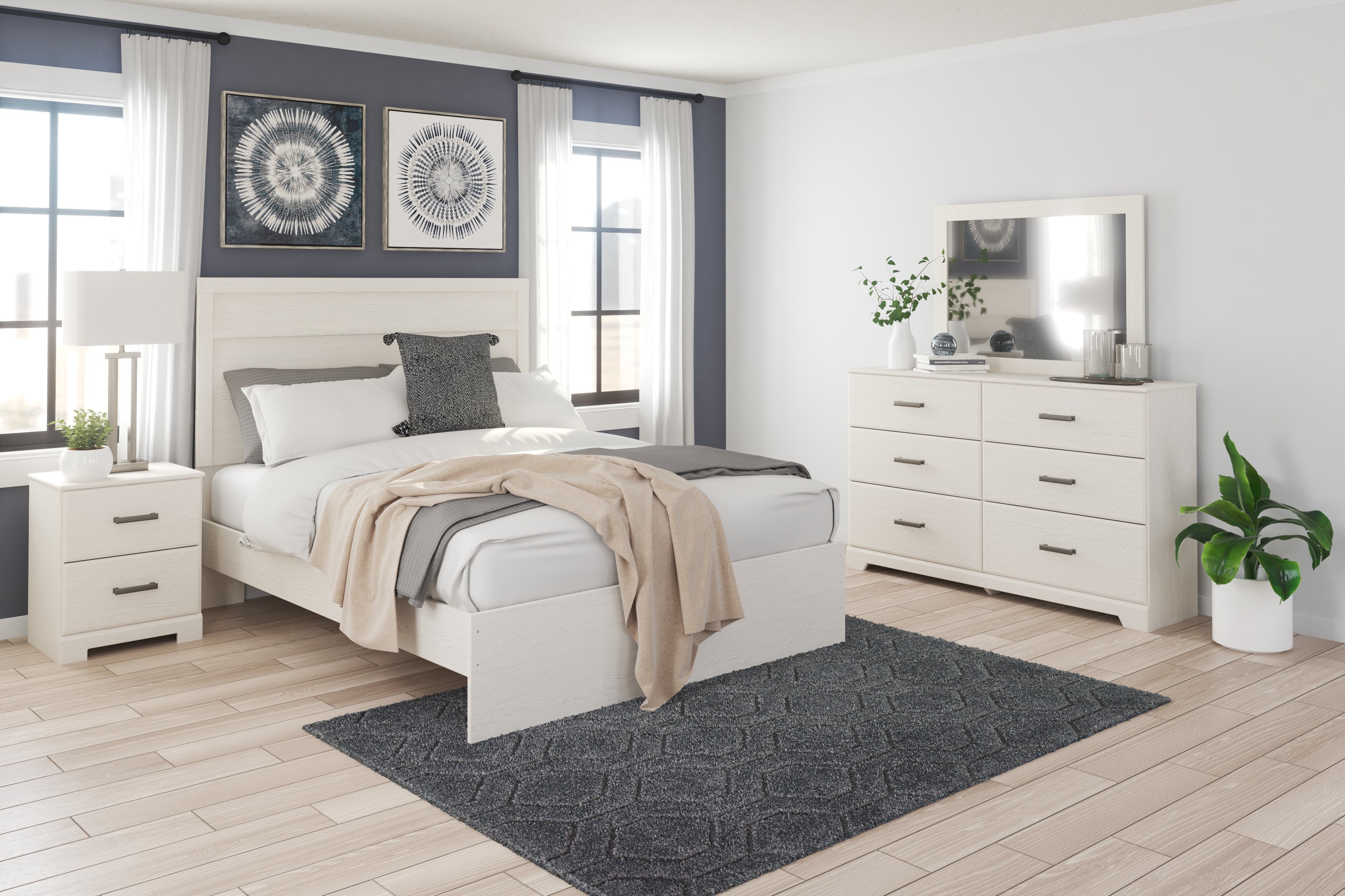 Fine Furniture & Decor - Ashley Furniture - Stelsie Bedroom - Queen Panel Bed / White - B2588B2
