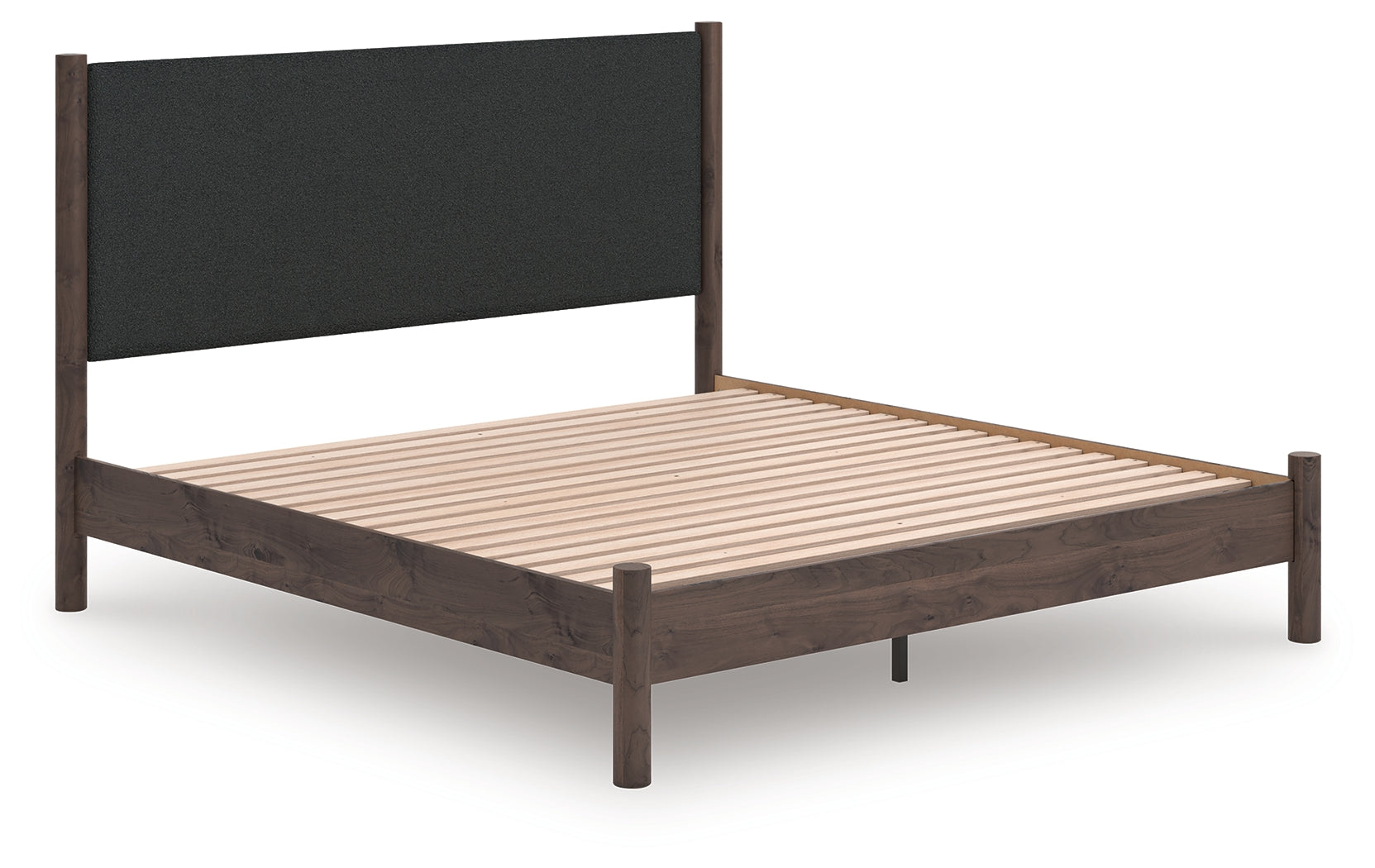 Fine Furniture & Decor - Ashley Furniture - Pamytta Bedroom - King Upholstered Panel Platform Bed / Brown - PCB2614B28