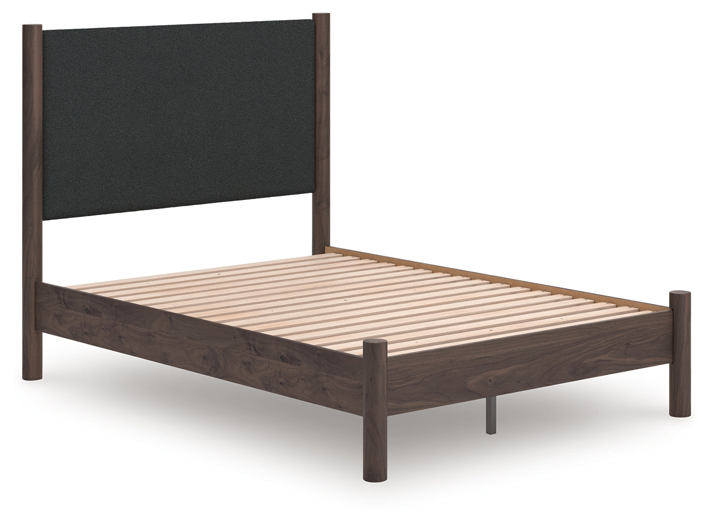 Fine Furniture & Decor - Ashley Furniture - Pamytta Bedroom - Full Upholstered Panel Platform Bed / Brown - PCB2614B10