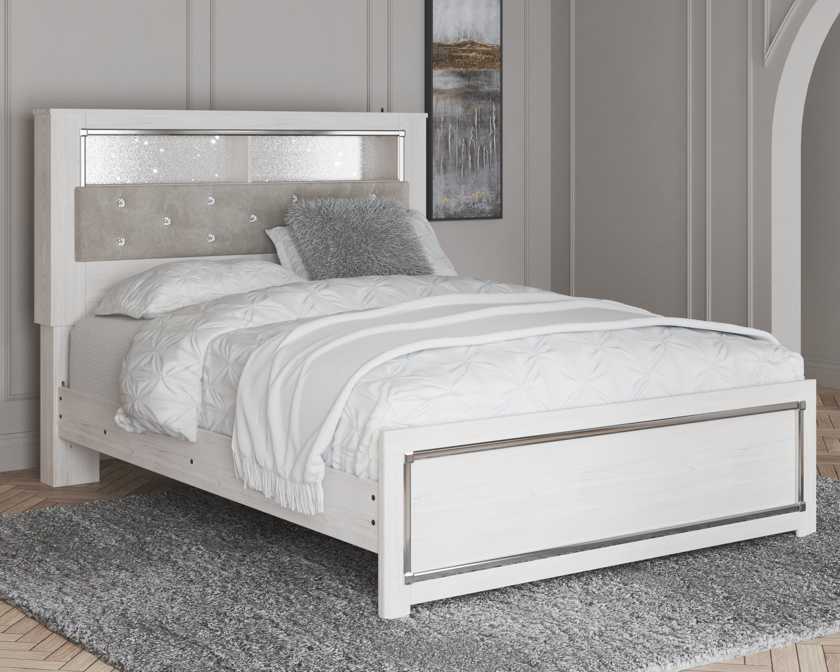 Fine Furniture & Decor - Ashley Furniture - Altyra Bedroom - Queen Panel Bookcase Bed / White - B2640B4