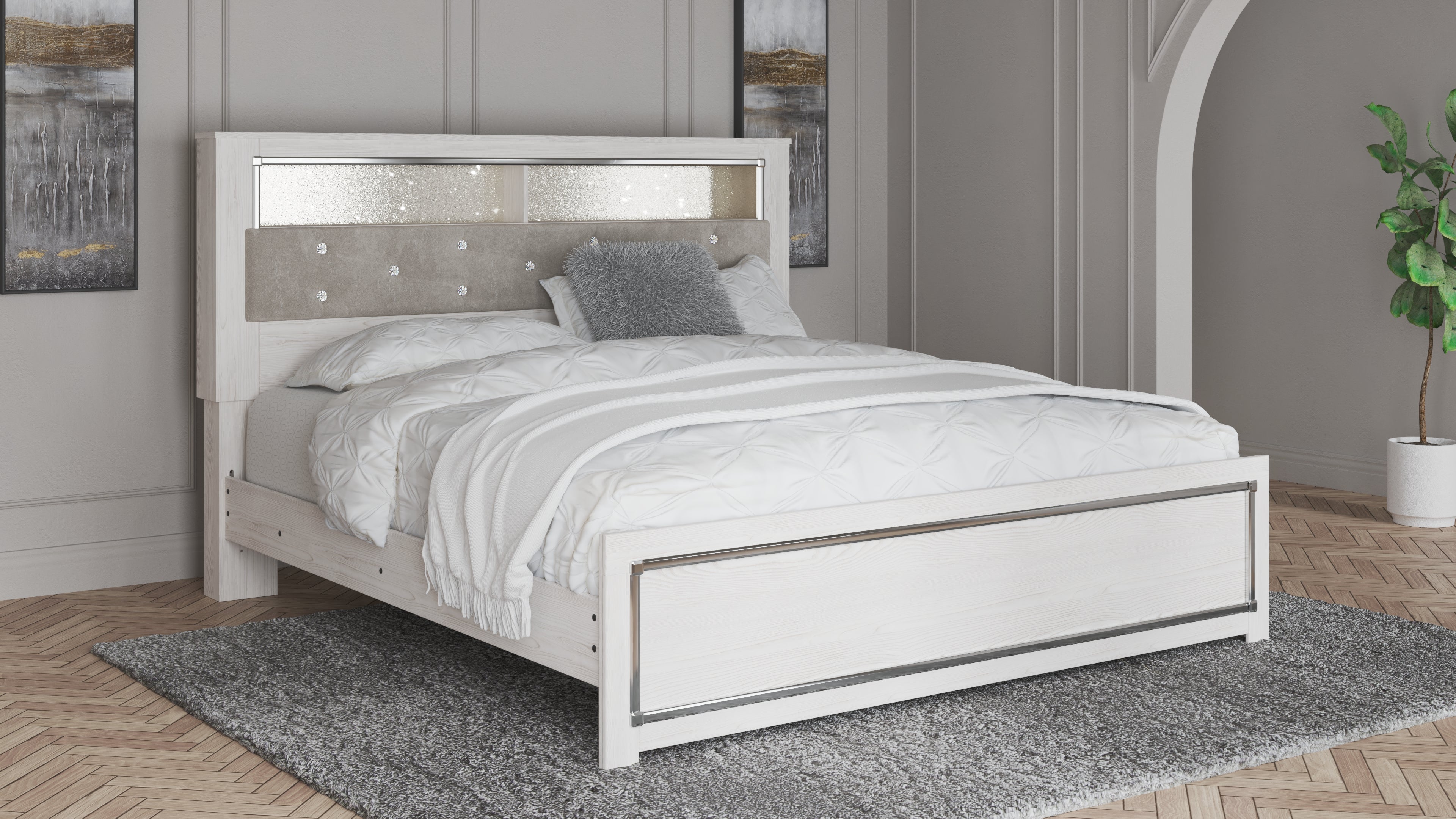 Fine Furniture & Decor - Ashley Furniture - Altyra Bedroom - King Panel Bookcase Bed / White - B2640B5