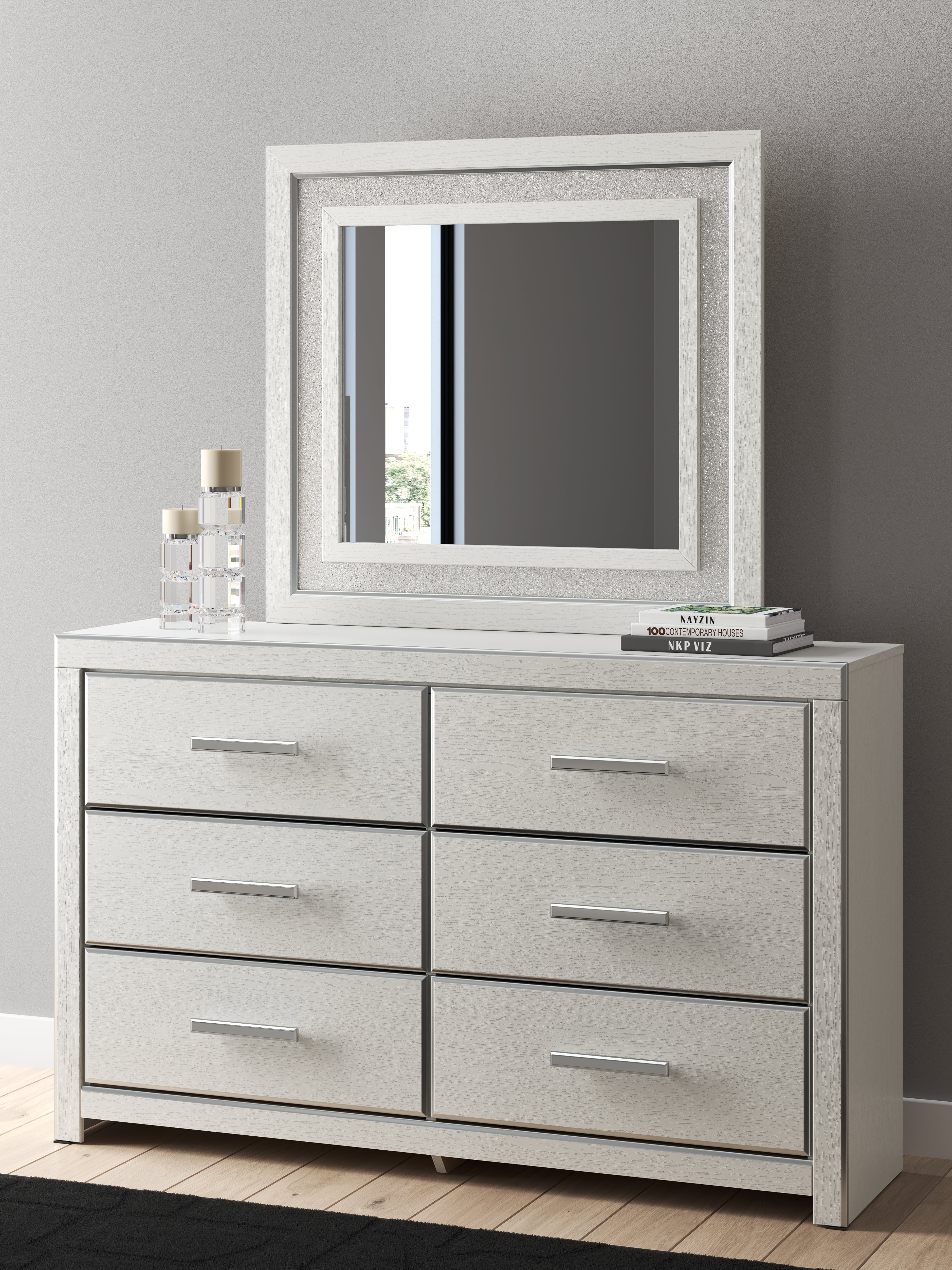 Fine Furniture & Decor - Ashley Furniture - Zuraleus Bedroom - Dresser and Mirror / White - PCB3381B1