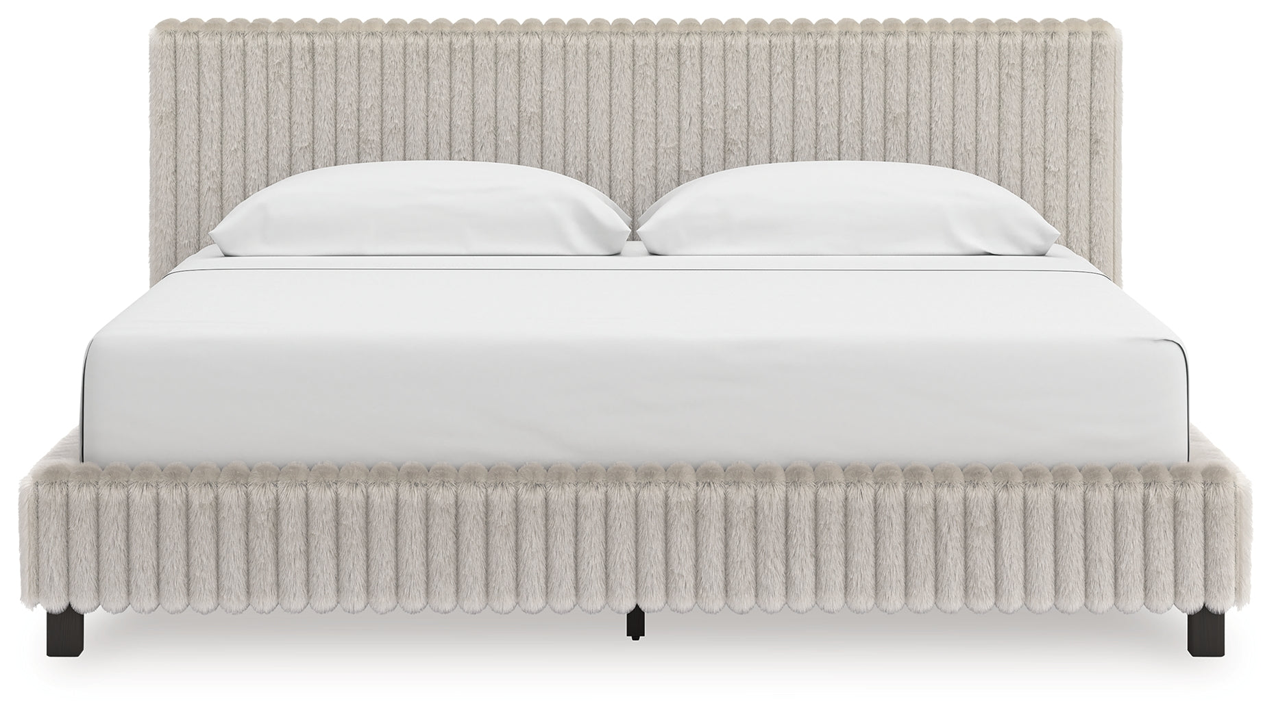 Fine Furniture & Decor - Ashley Furniture - Zuraleus Bedroom - King Upholstered Bed / White - PCB3381B13