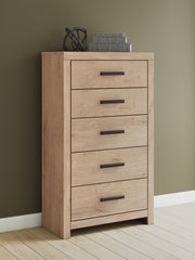 Fine Furniture & Decor - Ashley Furniture - Sanginlane Bedroom - Two Drawer Night Stand / Tan - B3787-92