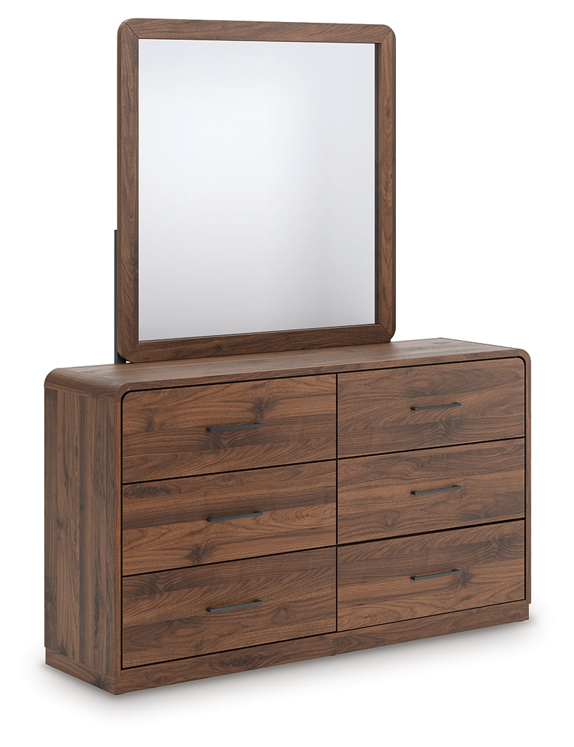 Fine Furniture & Decor - Ashley Furniture - Fortlorn Bedroom - Dresser and Mirror / Walnut Brown - PCB386B1