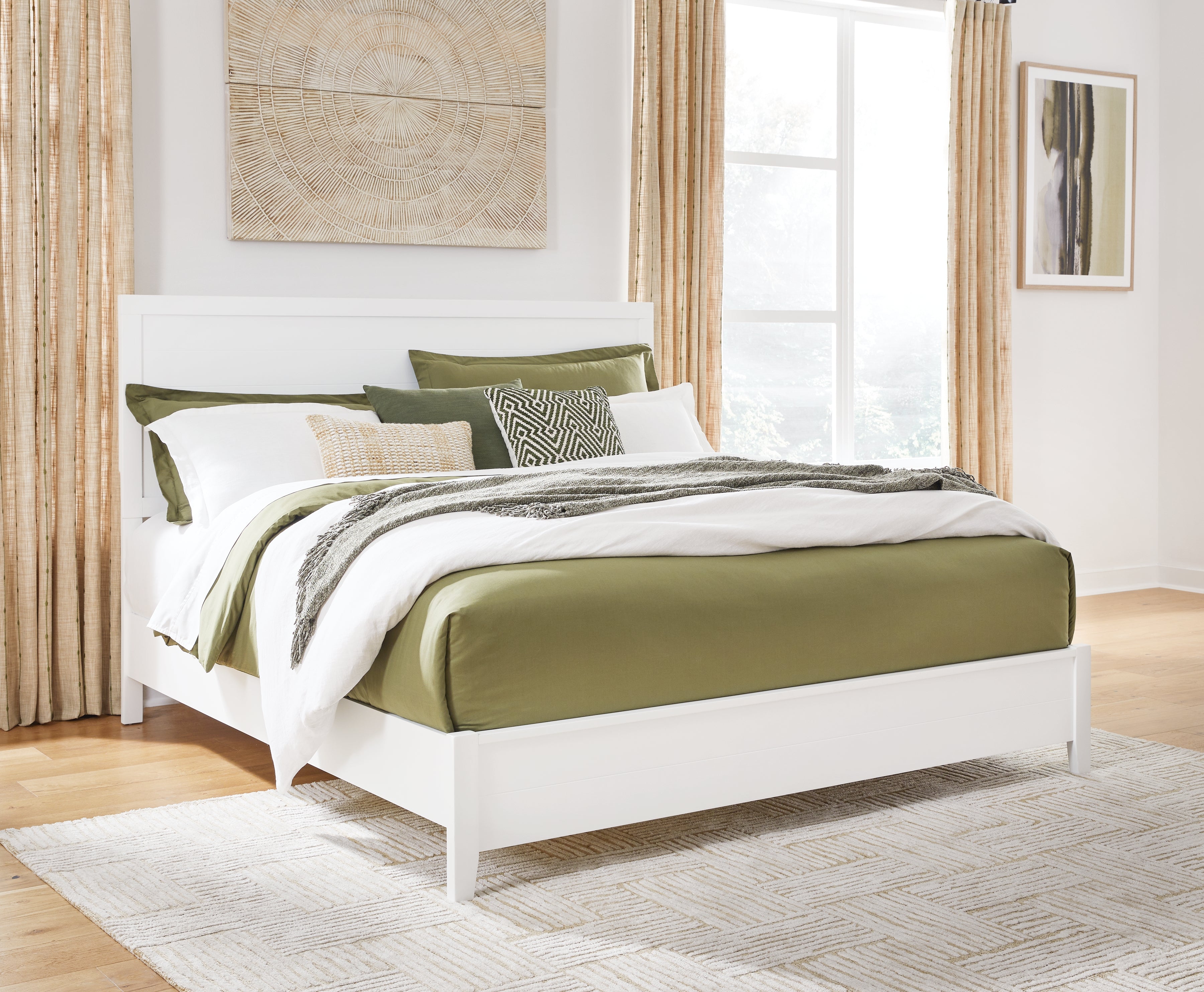 Fine Furniture & Decor - Ashley Furniture - Binterglen Bedroom - Queen Panel Bed / White - B427B6
