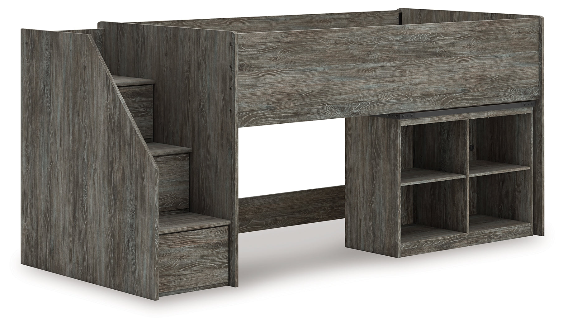 Fine Furniture & Decor - Ashley Furniture - Frandern Bedroom - Twin Loft  Bed with Bookcase Storage / Gray - B4480B14