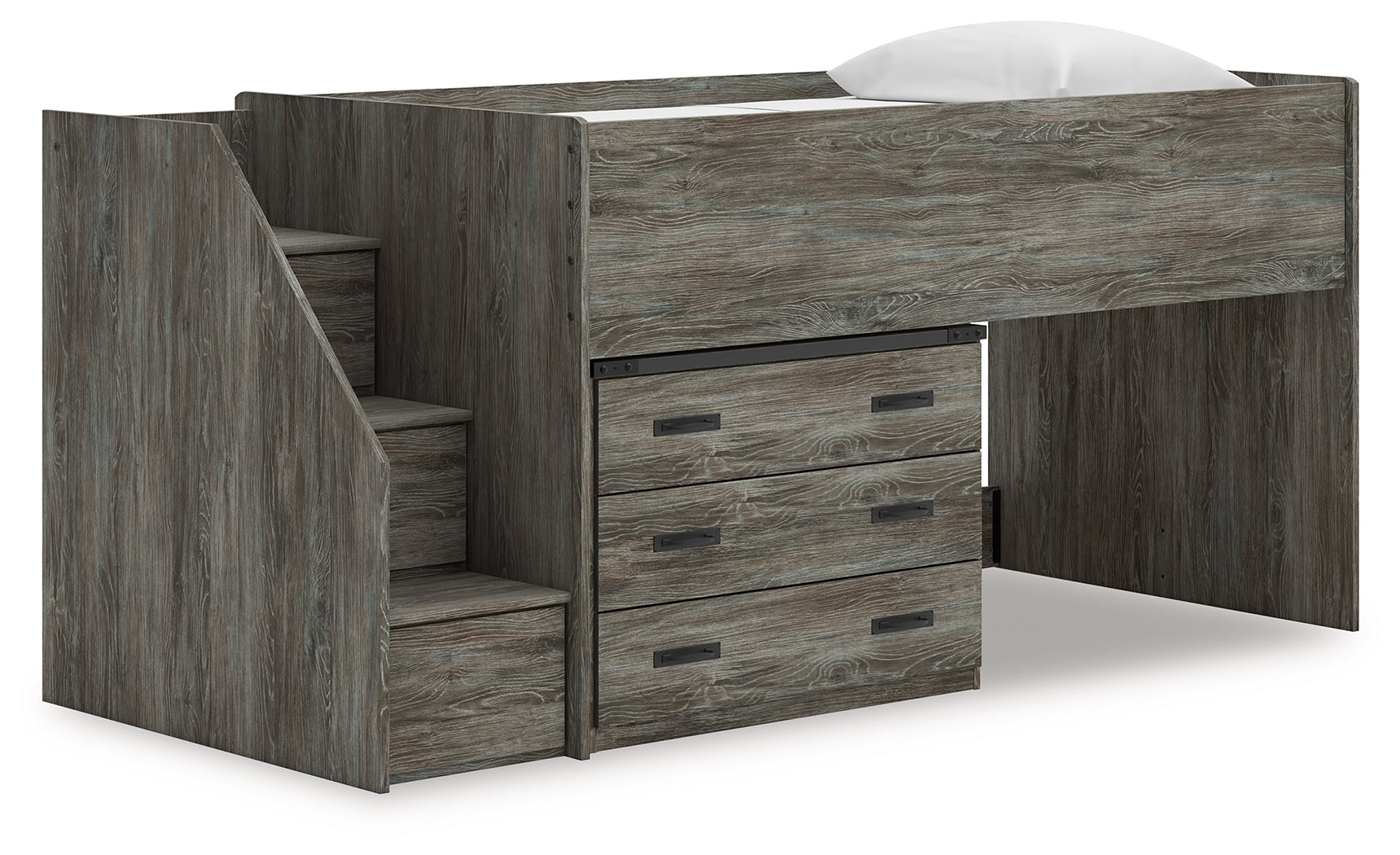Fine Furniture & Decor - Ashley Furniture - Frandern Bedroom - Twin Loft Bed with Drawer Storage / Gray - B4480B15