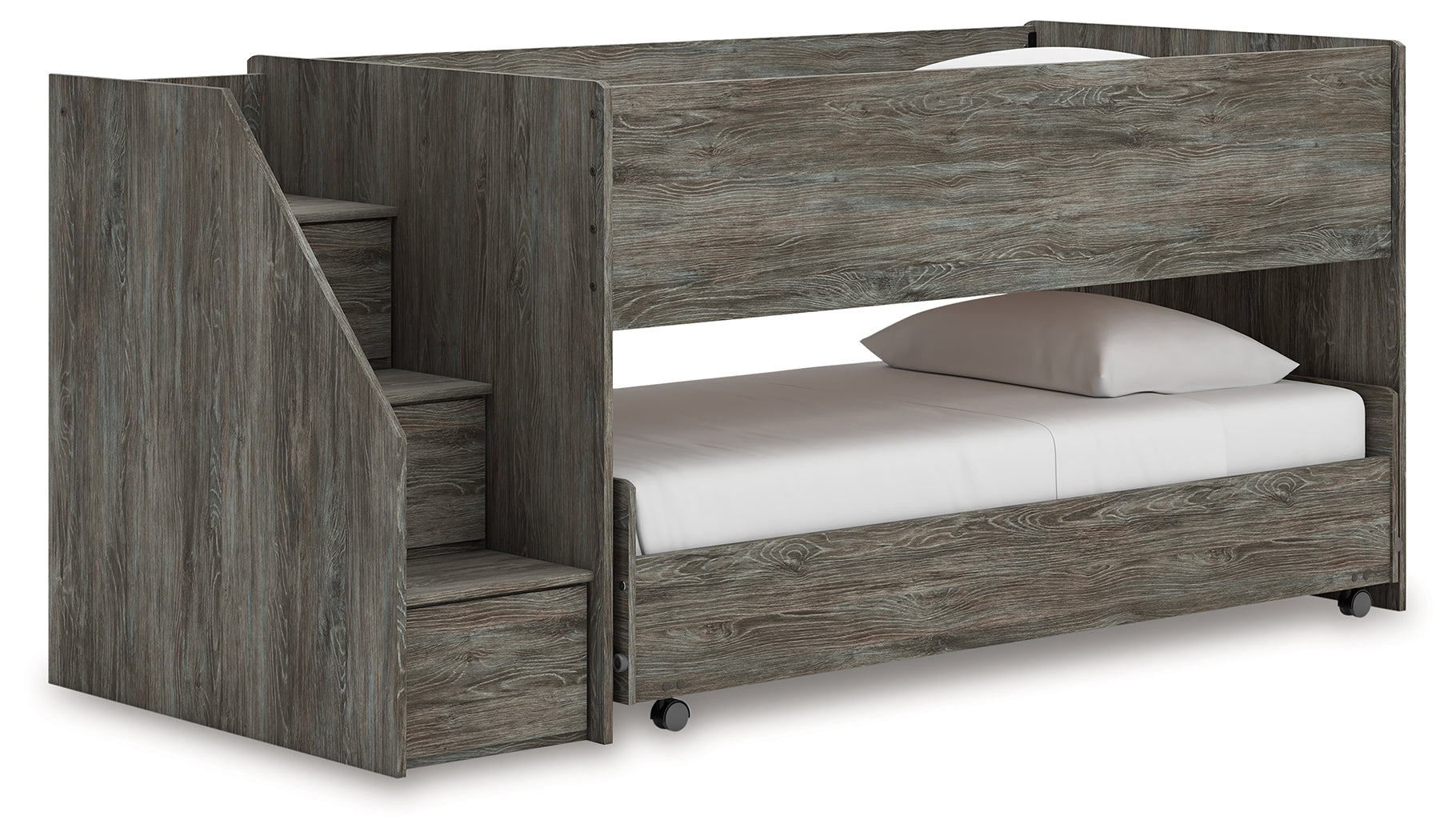 Fine Furniture & Decor - Ashley Furniture - Frandern Bedroom - Twin over Twin Loft Bed / Gray - B4480B13