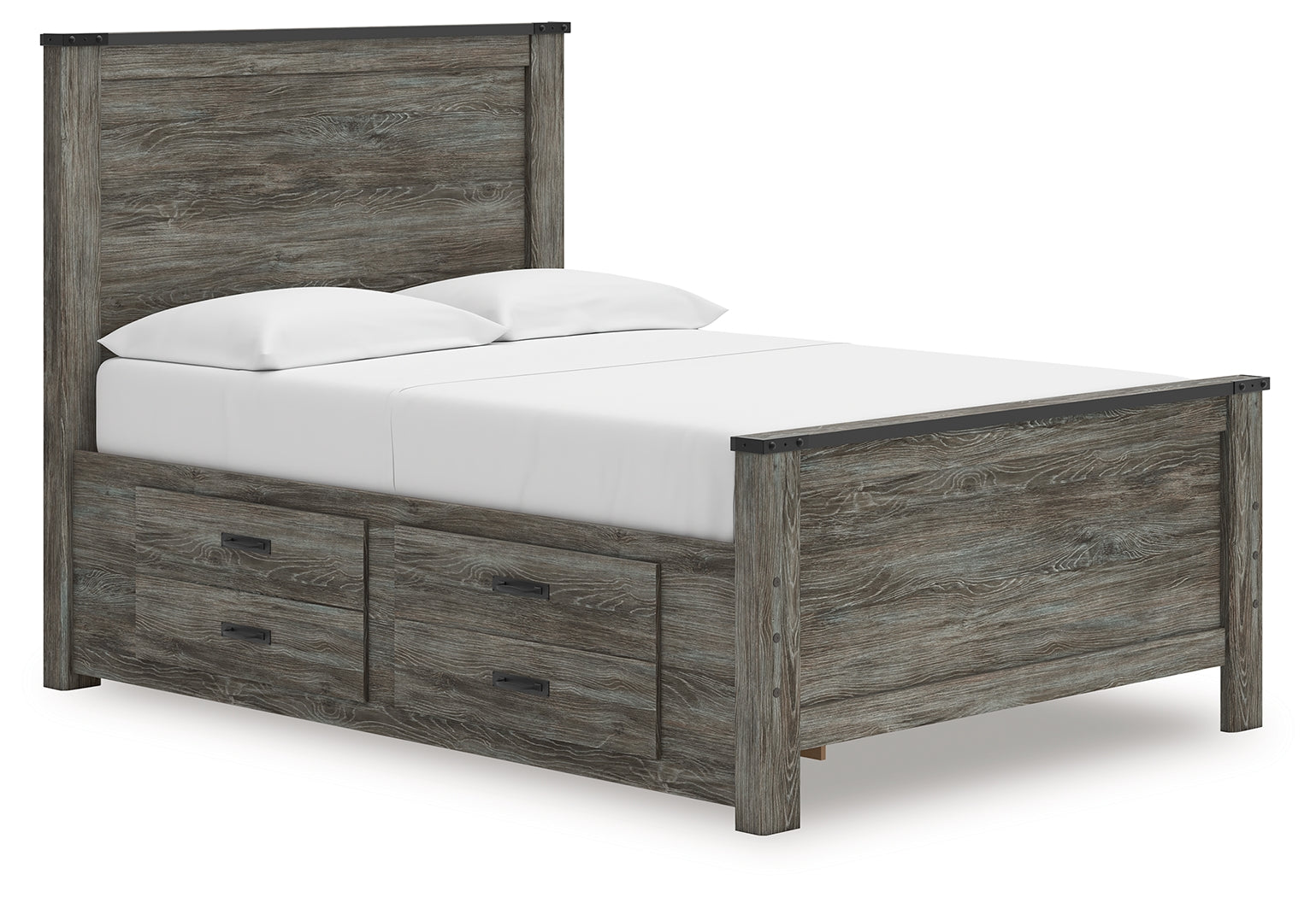 Fine Furniture & Decor - Ashley Furniture - Frandern Bedroom - Full Panel Bed with Storage / Black/Gray - B4480B24