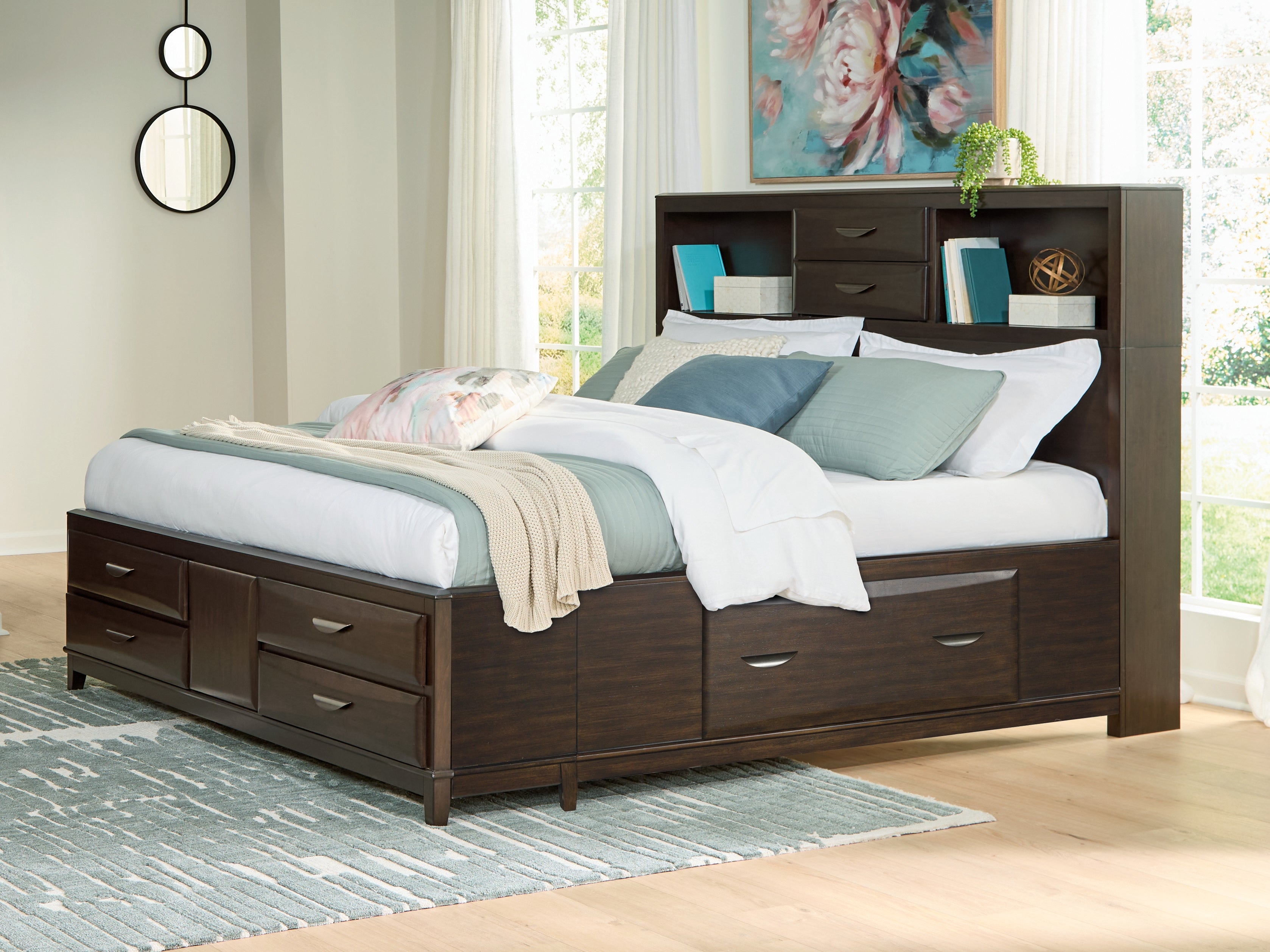 Fine Furniture & Decor - Ashley Furniture - Vanmore Bedroom - California King Storage Bed / Dark Brown - B479B7