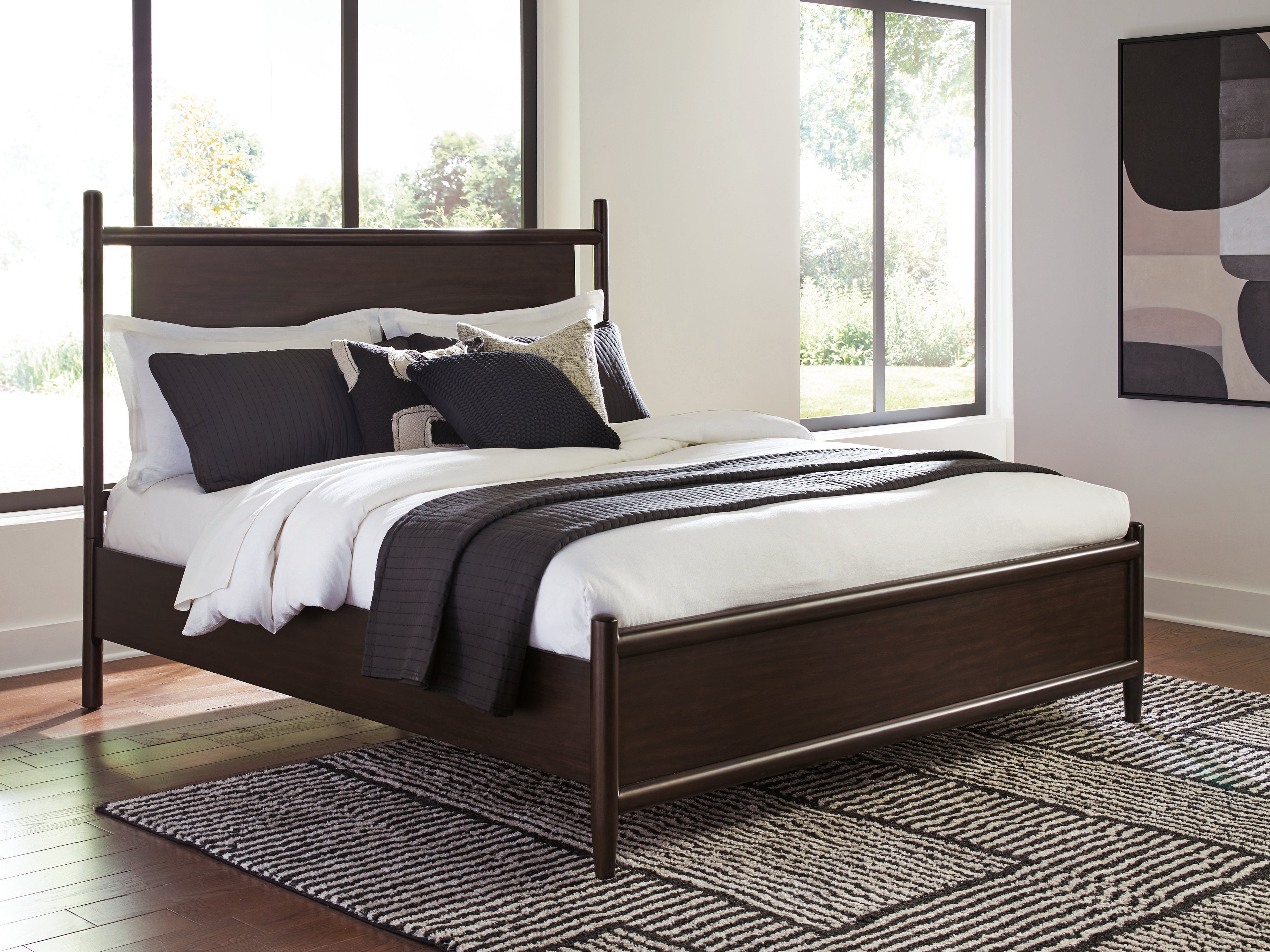 Fine Furniture & Decor - Ashley Furniture - Dantenton Bedroom - King Panel Bed / Merlot - B611B6