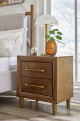 Fine Furniture & Decor - Ashley Furniture - Lyncott Bedroom - Queen Upholstered Panel Bed / Brown - B615B2