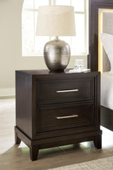 Fine Furniture & Decor - Ashley Furniture - Neymorton Bedroom - California King Upholstered Panel Bed / Dark Grayish Brown - B618B5