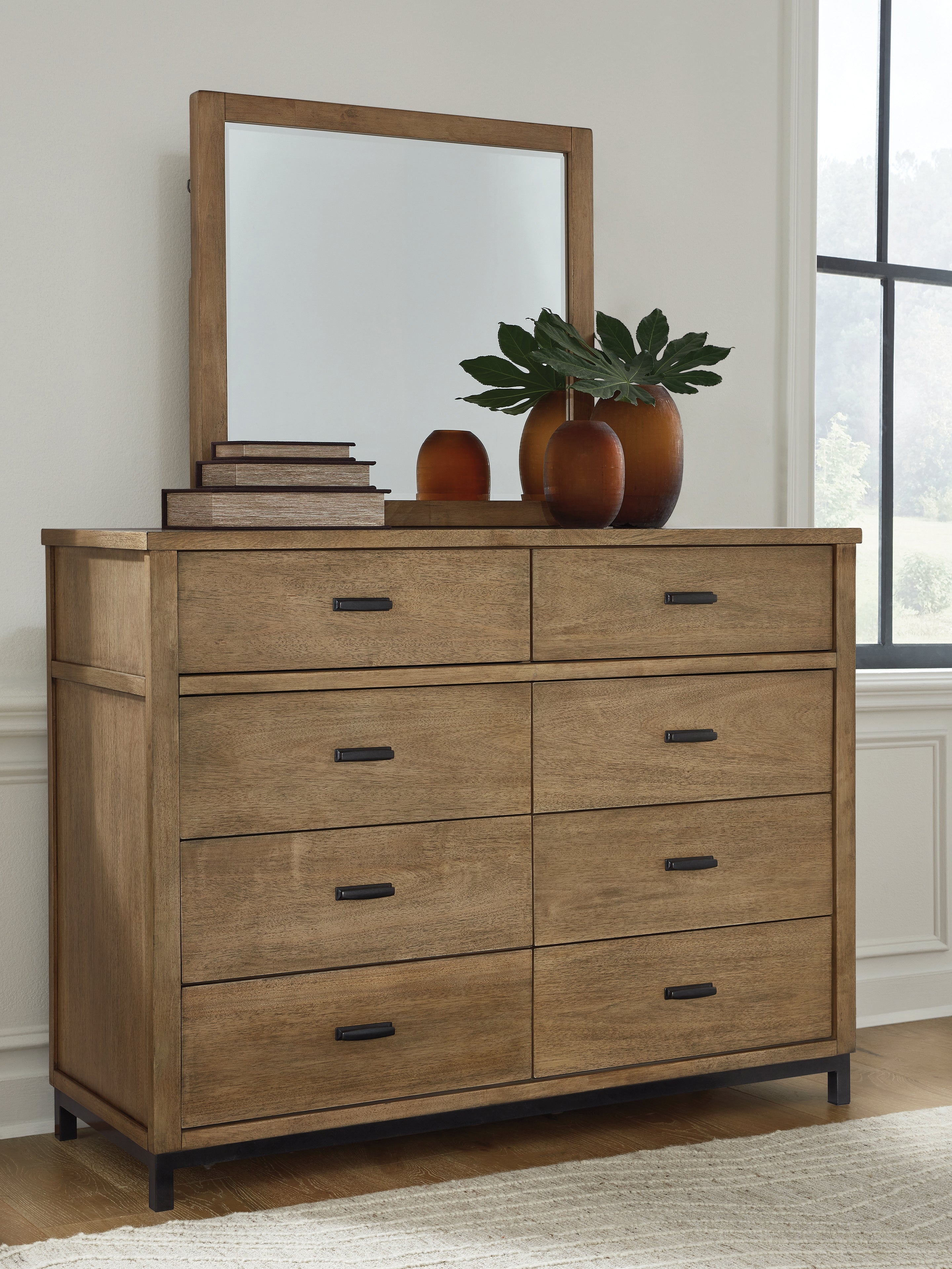 Fine Furniture & Decor - Ashley Furniture - Tomtyn Bedroom - Dresser and Mirror / Light Brown - B622B1