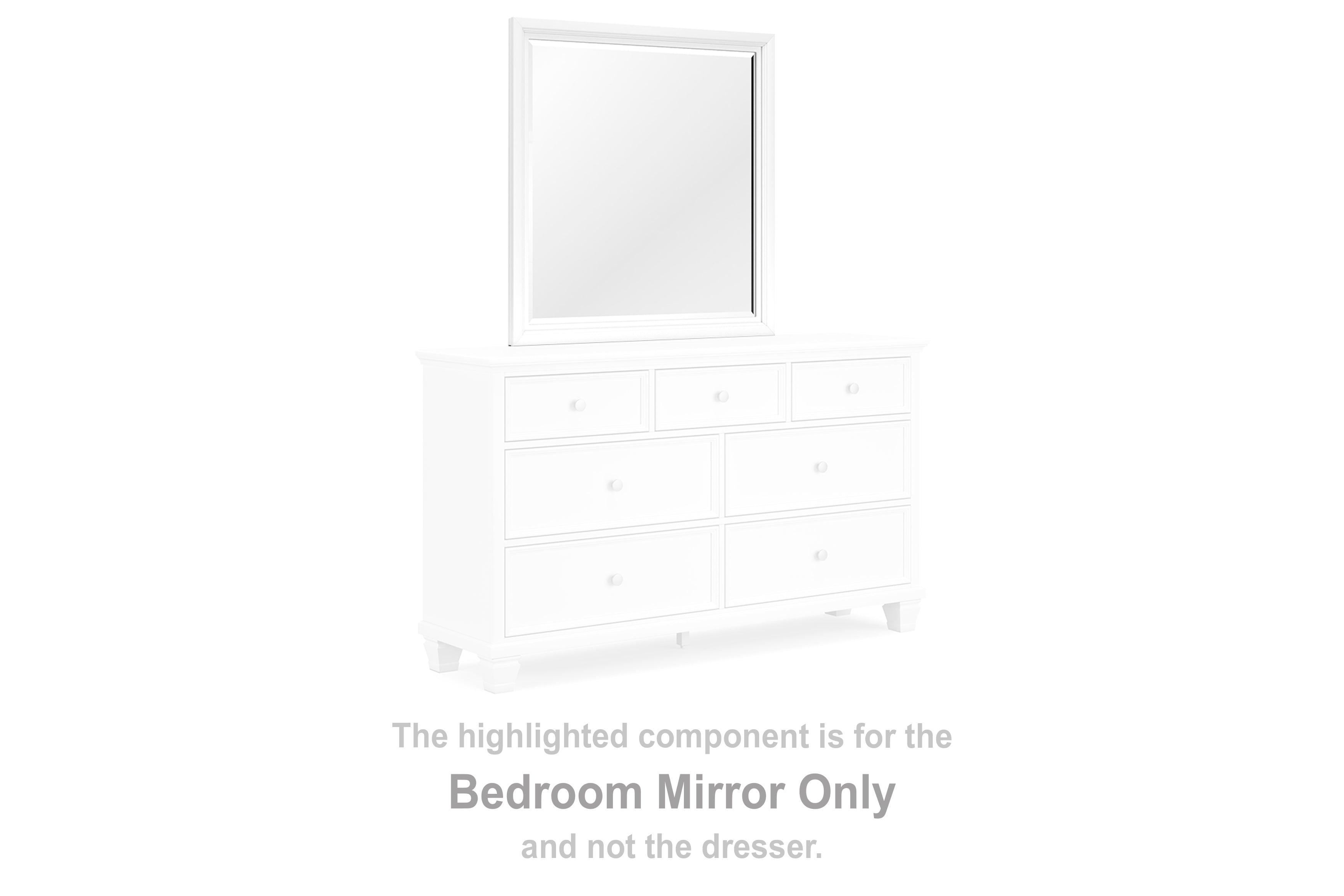 Fine Furniture & Decor - Ashley Furniture - Fortman Bedroom - Bedroom Mirror / White - B680-36
