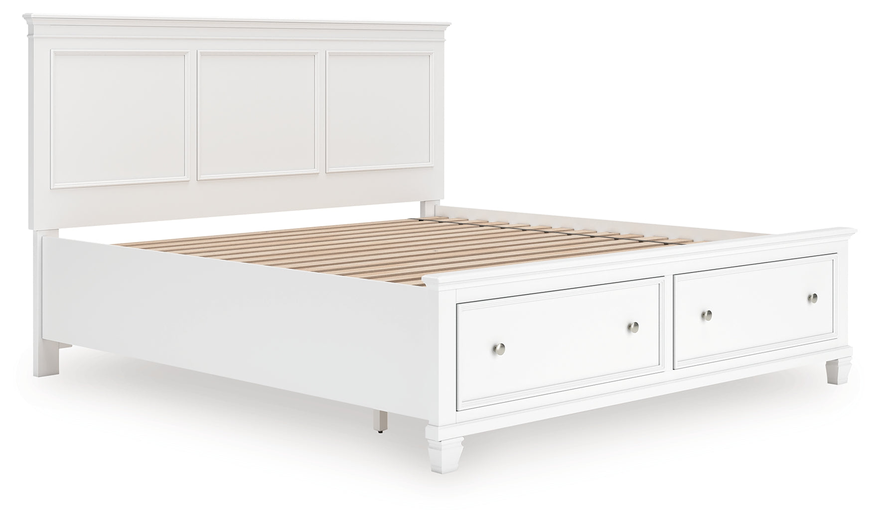 Fine Furniture & Decor - Ashley Furniture - Fortman Bedroom - King Panel Storage Bed / White - B680B22
