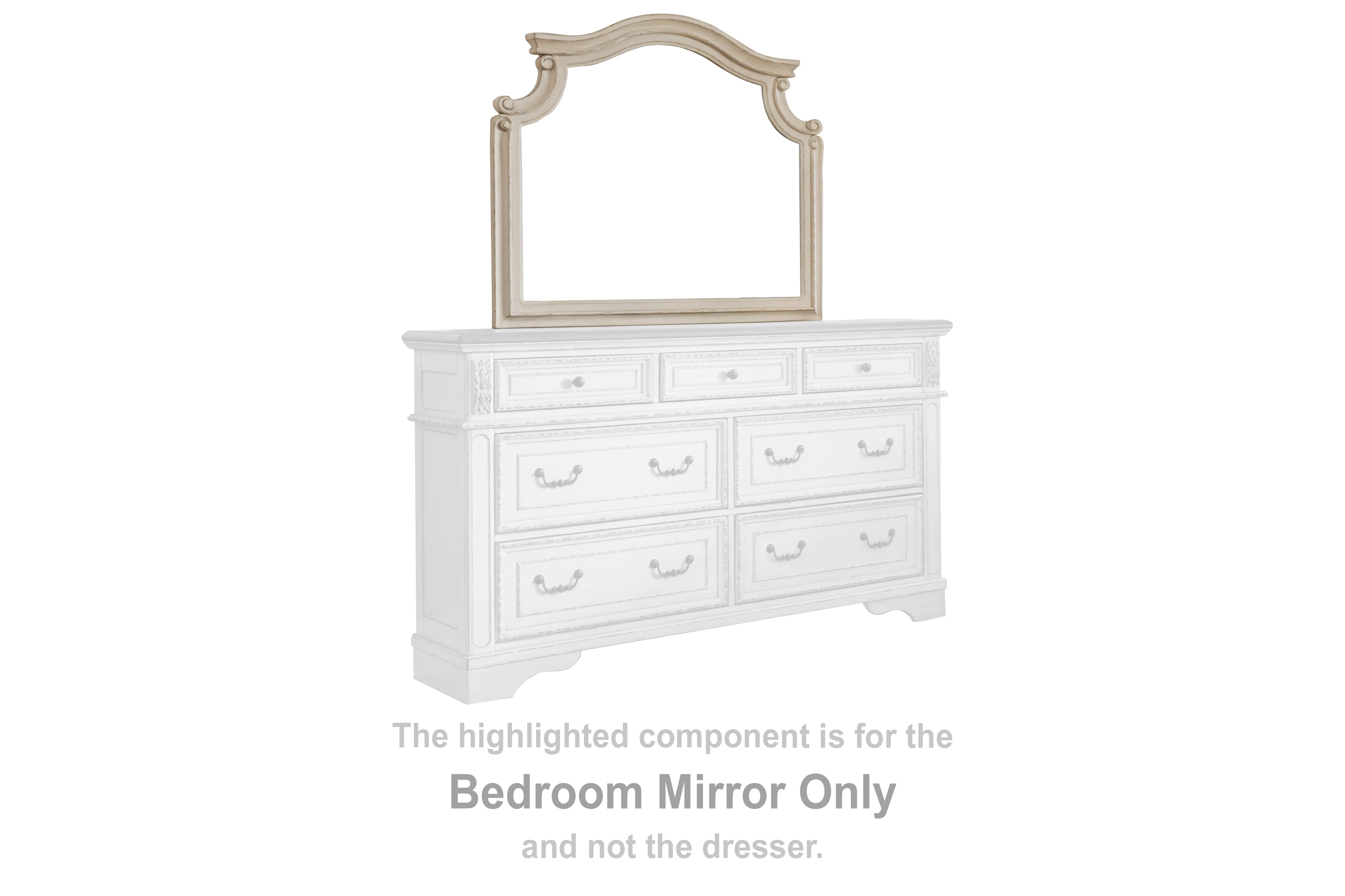 Fine Furniture & Decor - Ashley Furniture - Realyn Bedroom - Bedroom Mirror / Chipped White - B743-36