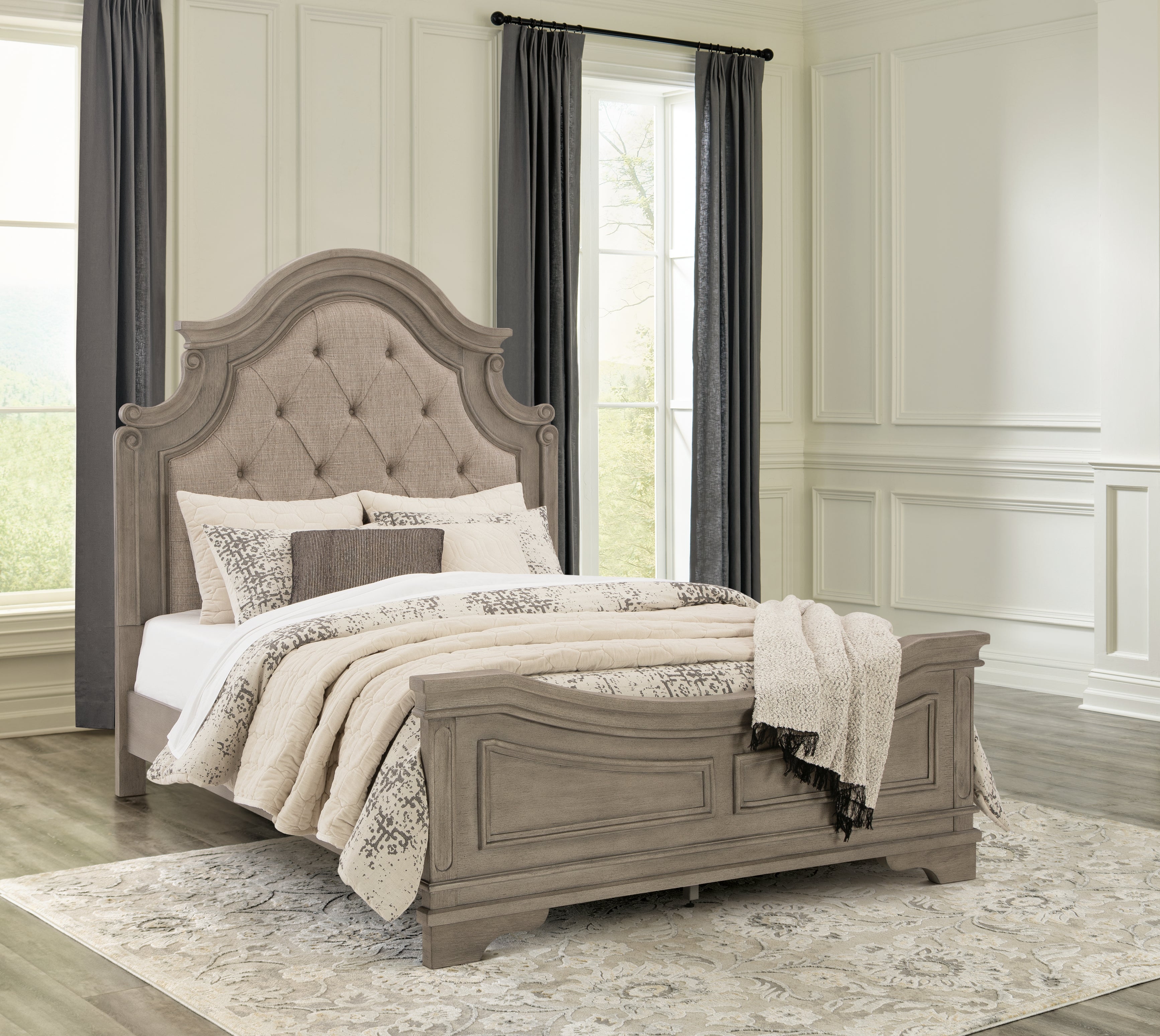 Fine Furniture & Decor - Ashley Furniture - Lodenbay Bedroom - Queen Panel Bed / Antique Gray - B751B2