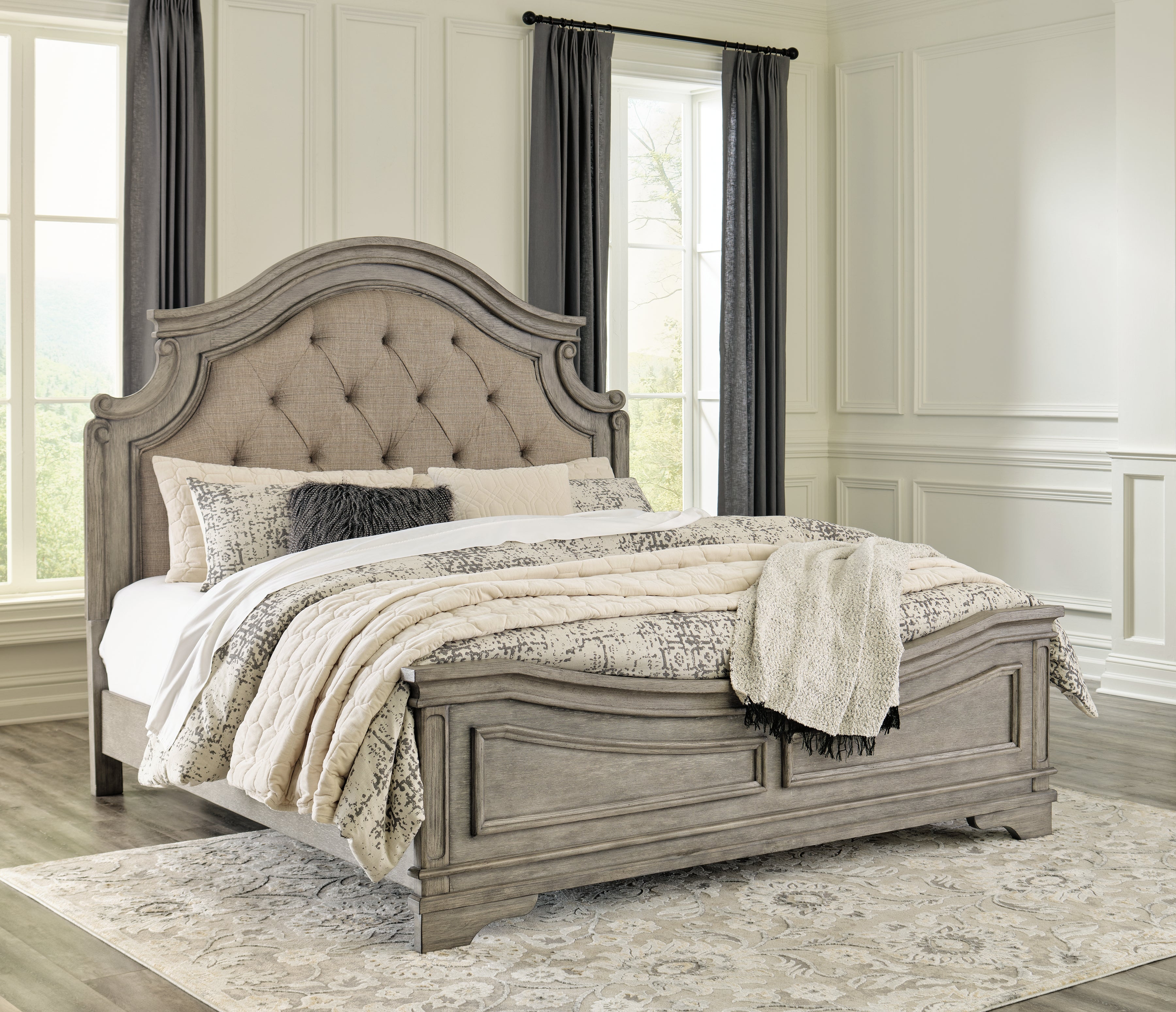 Fine Furniture & Decor - Ashley Furniture - Lodenbay Bedroom - California King Panel Bed / Antique Gray - B751B5