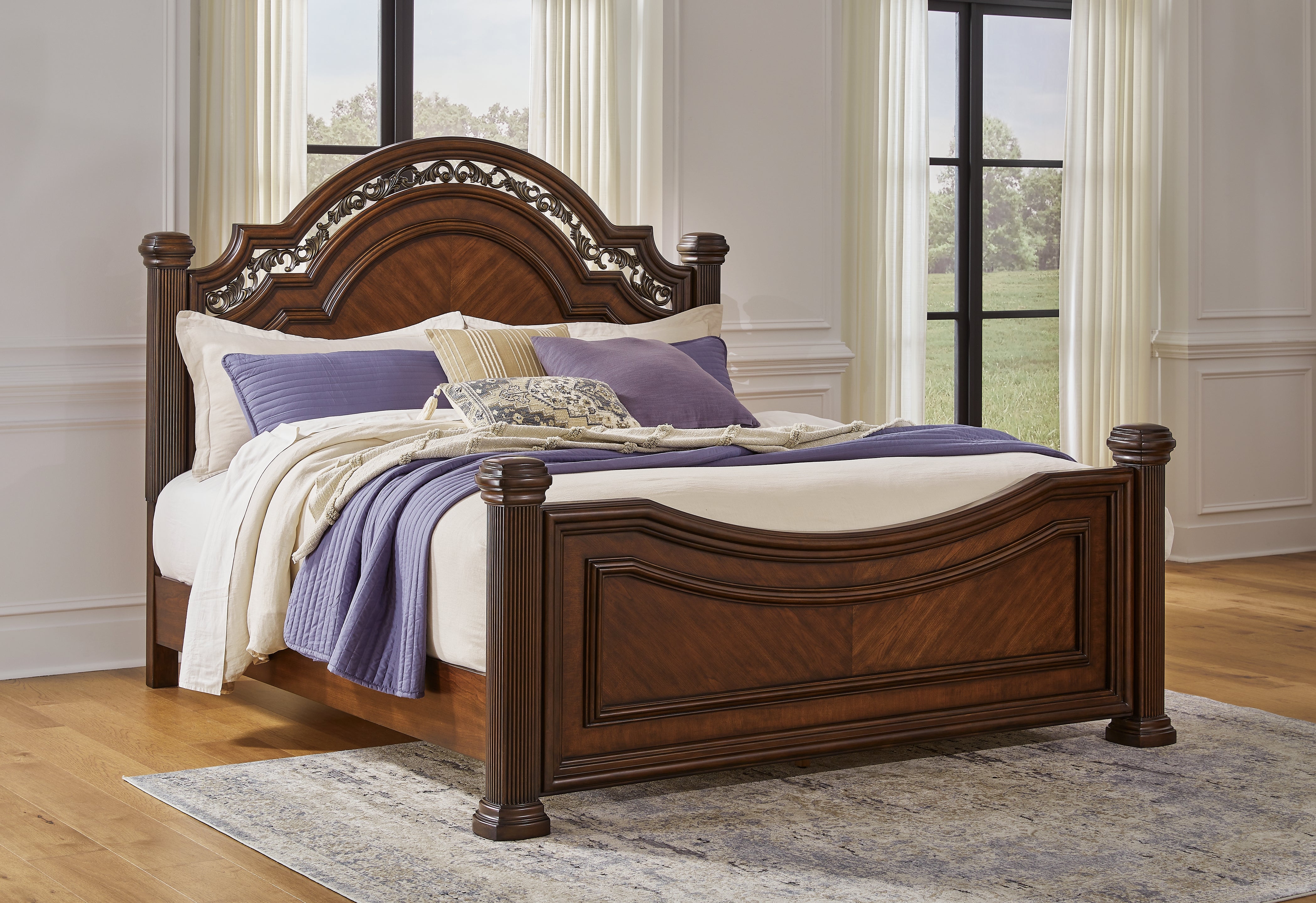 Fine Furniture & Decor - Ashley Furniture - Lavinton Bedroom - California King Poster Bed / Brown - B764B10
