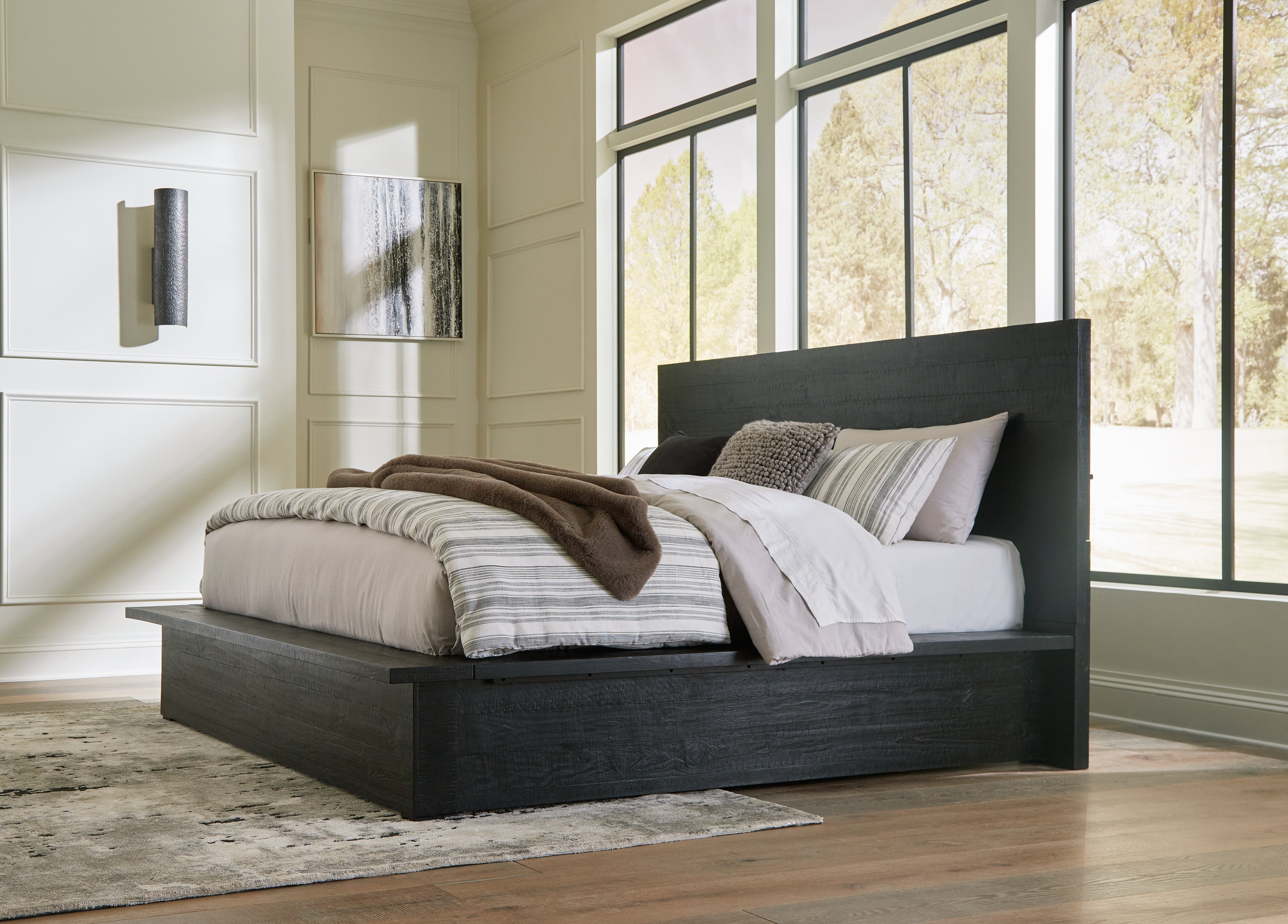 Fine Furniture & Decor - Ashley Furniture - Londer Bedroom - California King Panel Bed / Black - B768B5