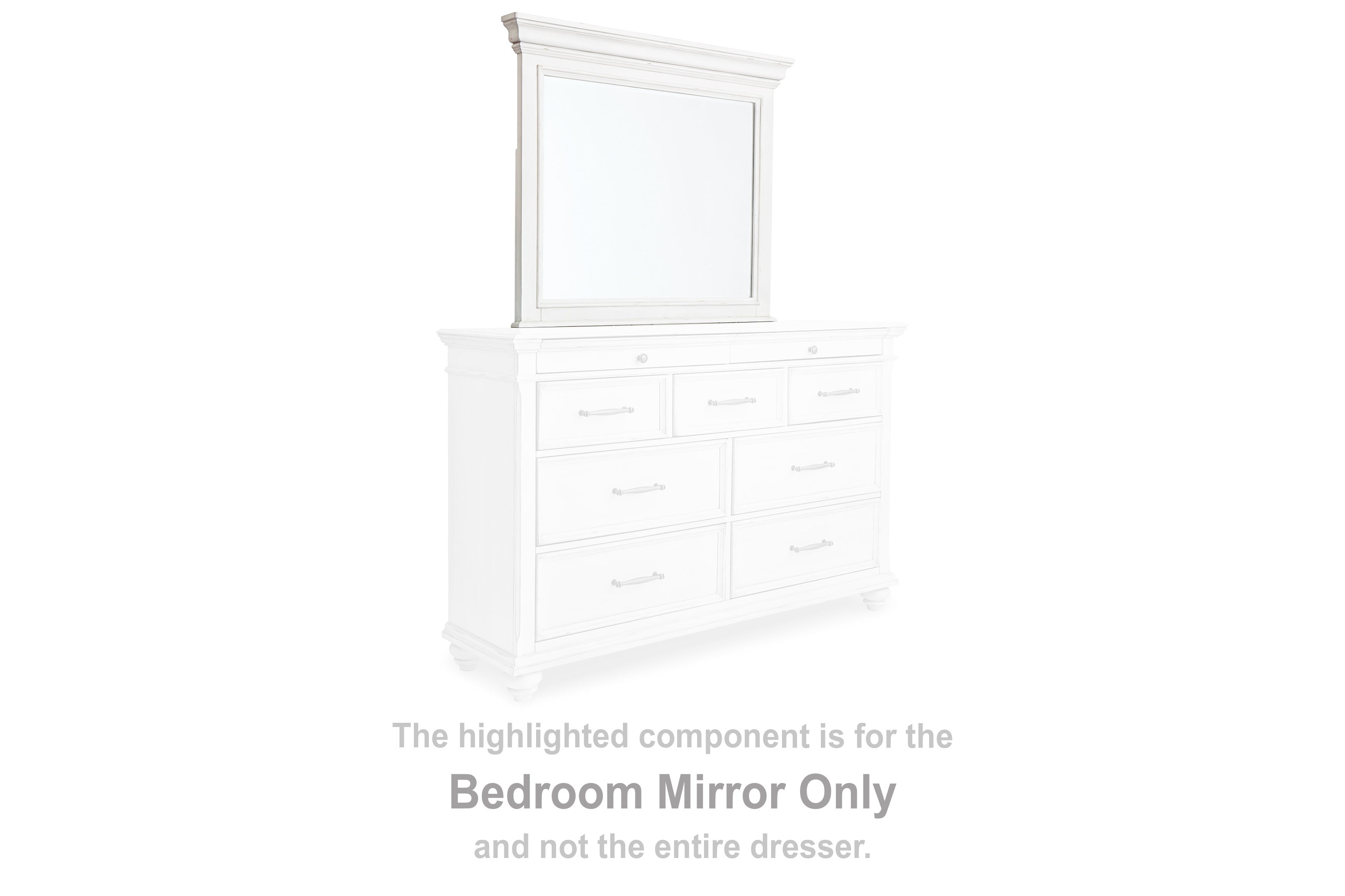 Fine Furniture & Decor - Ashley Furniture - Kanwyn Bedroom - Bedroom Mirror / Whitewash - B777-36