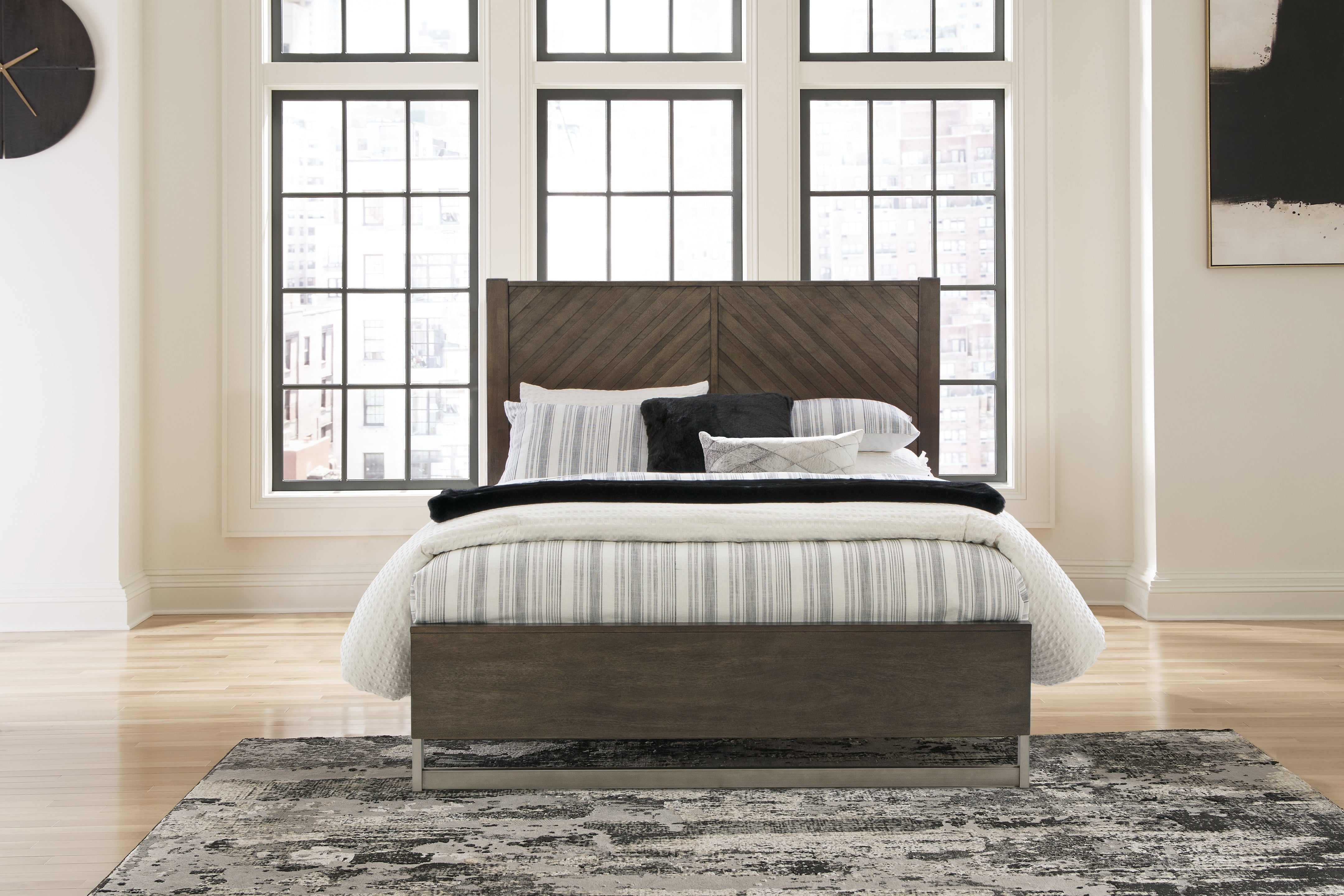 Fine Furniture & Decor - Ashley Furniture - Arkenton Bedroom - Queen Panel Bed / Grayish Brown - B786B2