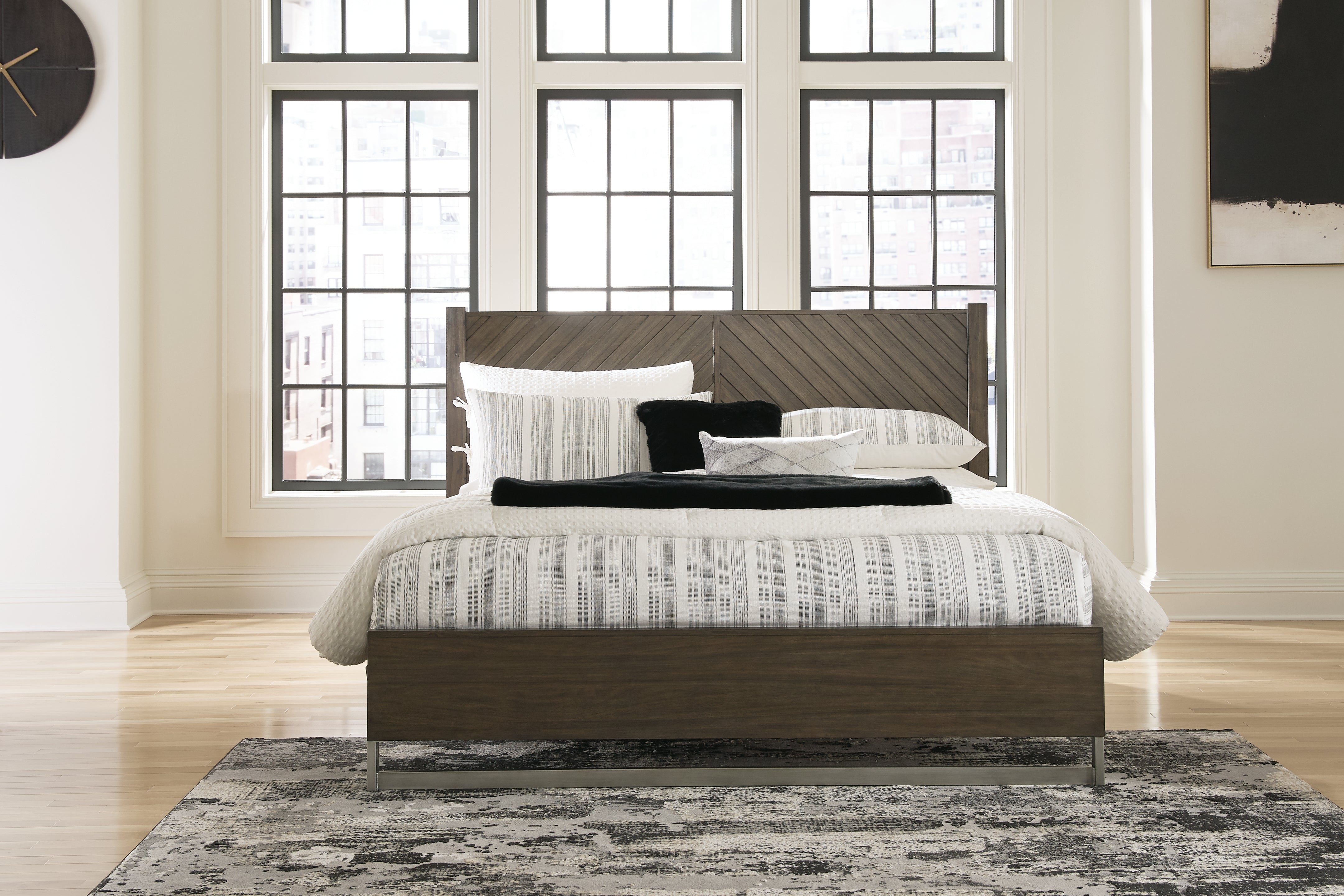 Fine Furniture & Decor - Ashley Furniture - Arkenton Bedroom - California King Panel Bed / Grayish Brown - B786B5