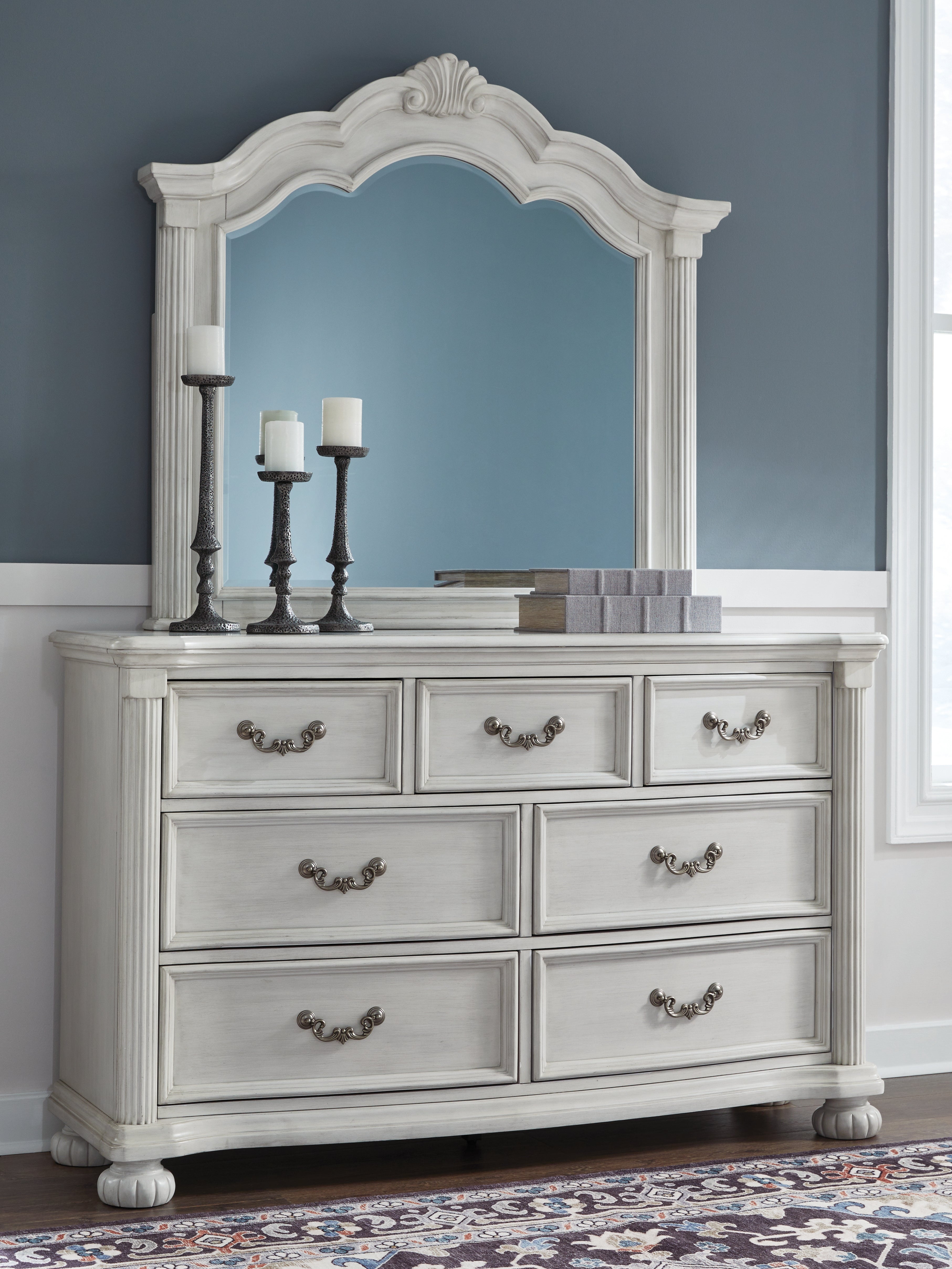 Fine Furniture & Decor - Ashley Furniture - Montelaine Bedroom - Dresser and Mirror / Antique White - B795B1