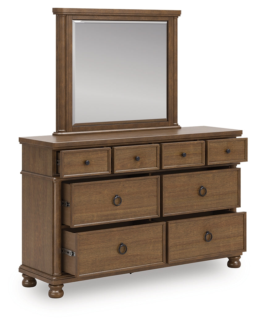 Fine Furniture & Decor - Ashley Furniture - Rowlenstown Bedroom - Dresser and Mirror / Brown - PCB824B1