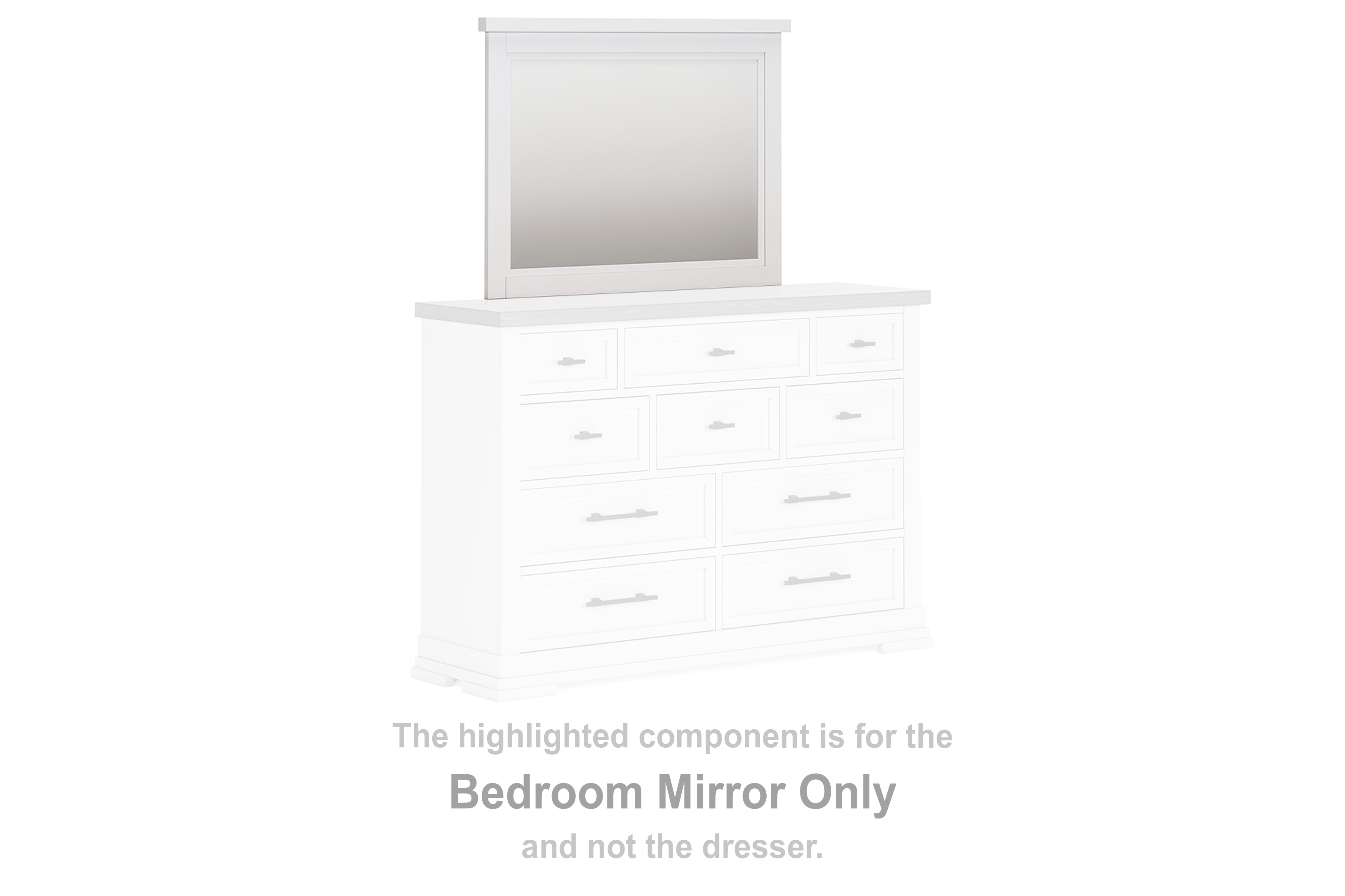 Fine Furniture & Decor - Ashley Furniture - Ashbryn Bedroom - Bedroom Mirror / White/Natural - B844-36