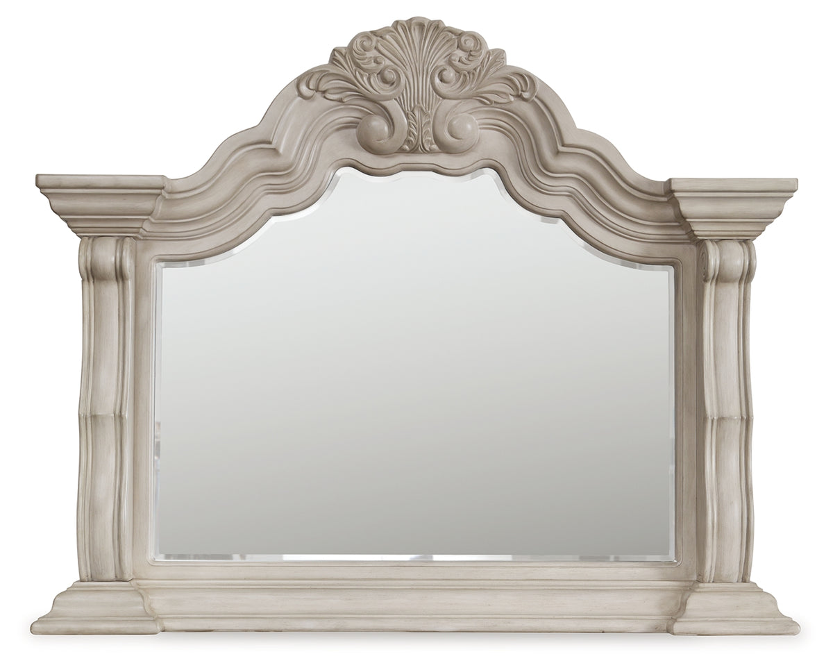 Fine Furniture & Decor - Ashley Furniture - Bruchandi Mirror - Bedroom Mirror / Antique White - PCB948-36